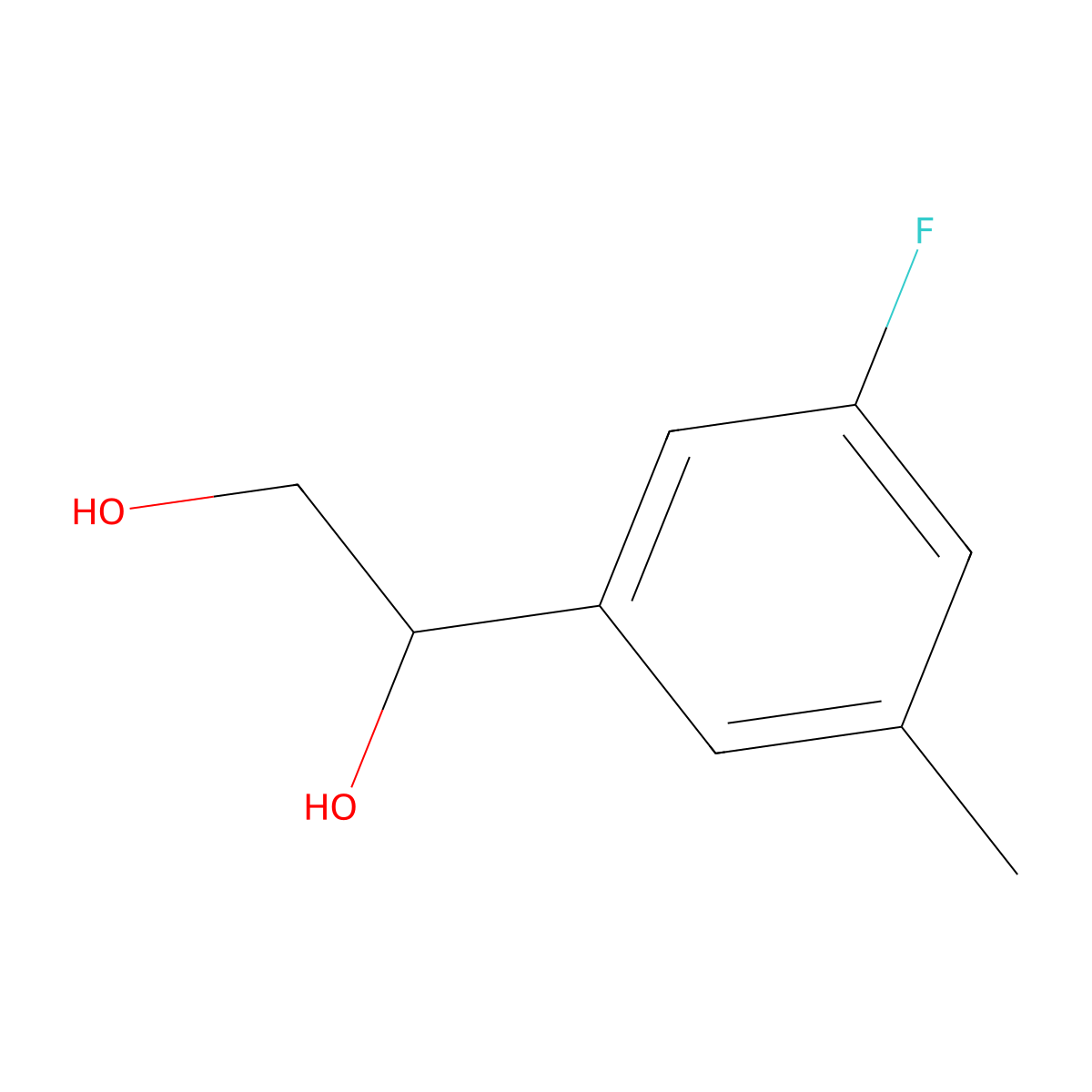 1-(3-Fluoro-5-methylphenyl)ethane-1,2-diol molecular structure, CAS 2228561-42-8