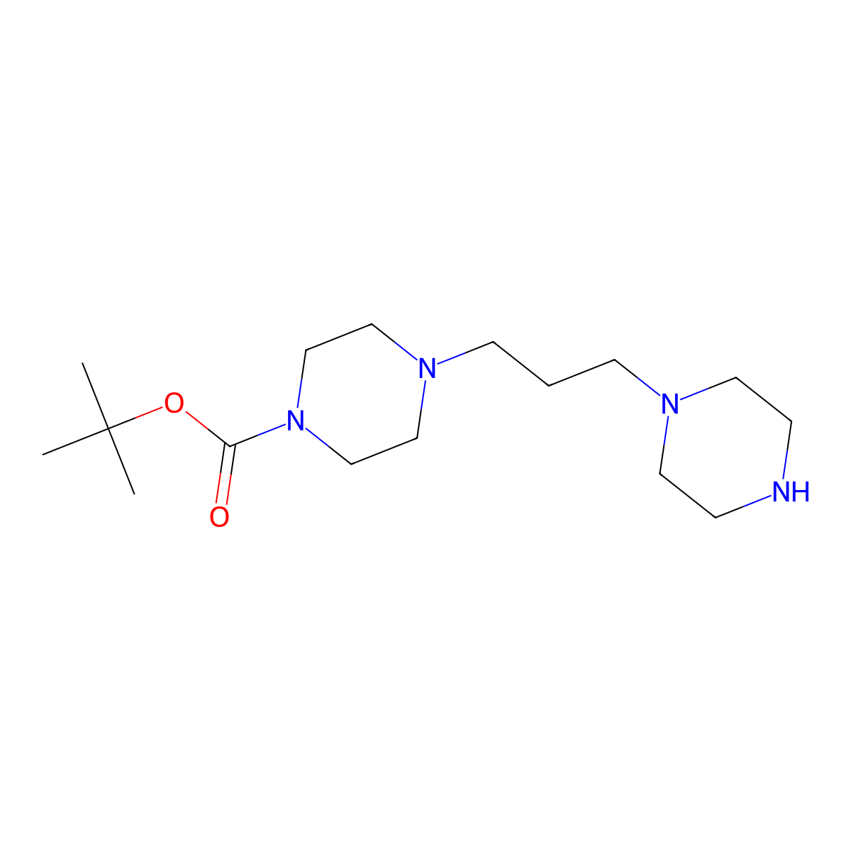 Tert-butyl 4-(3-(piperazin-1-YL)propyl)piperazine-1-carboxylate molecular structure, CAS 2228562-22-7