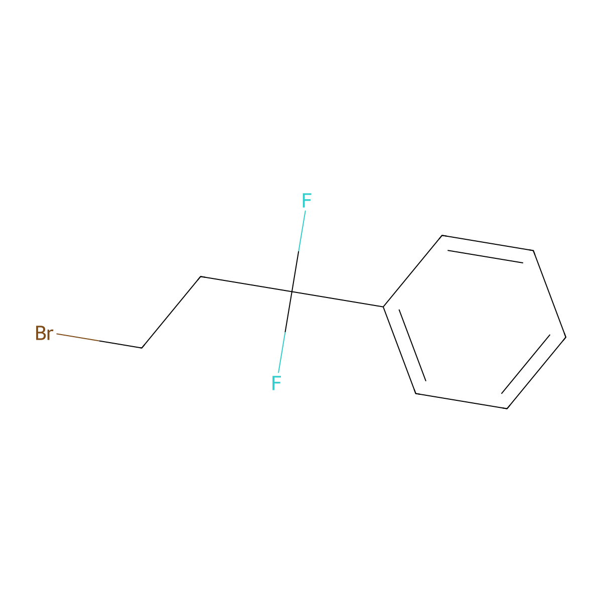 (3-Bromo-1,1-difluoropropyl)benzene molecular structure, CAS 2228563-06-0