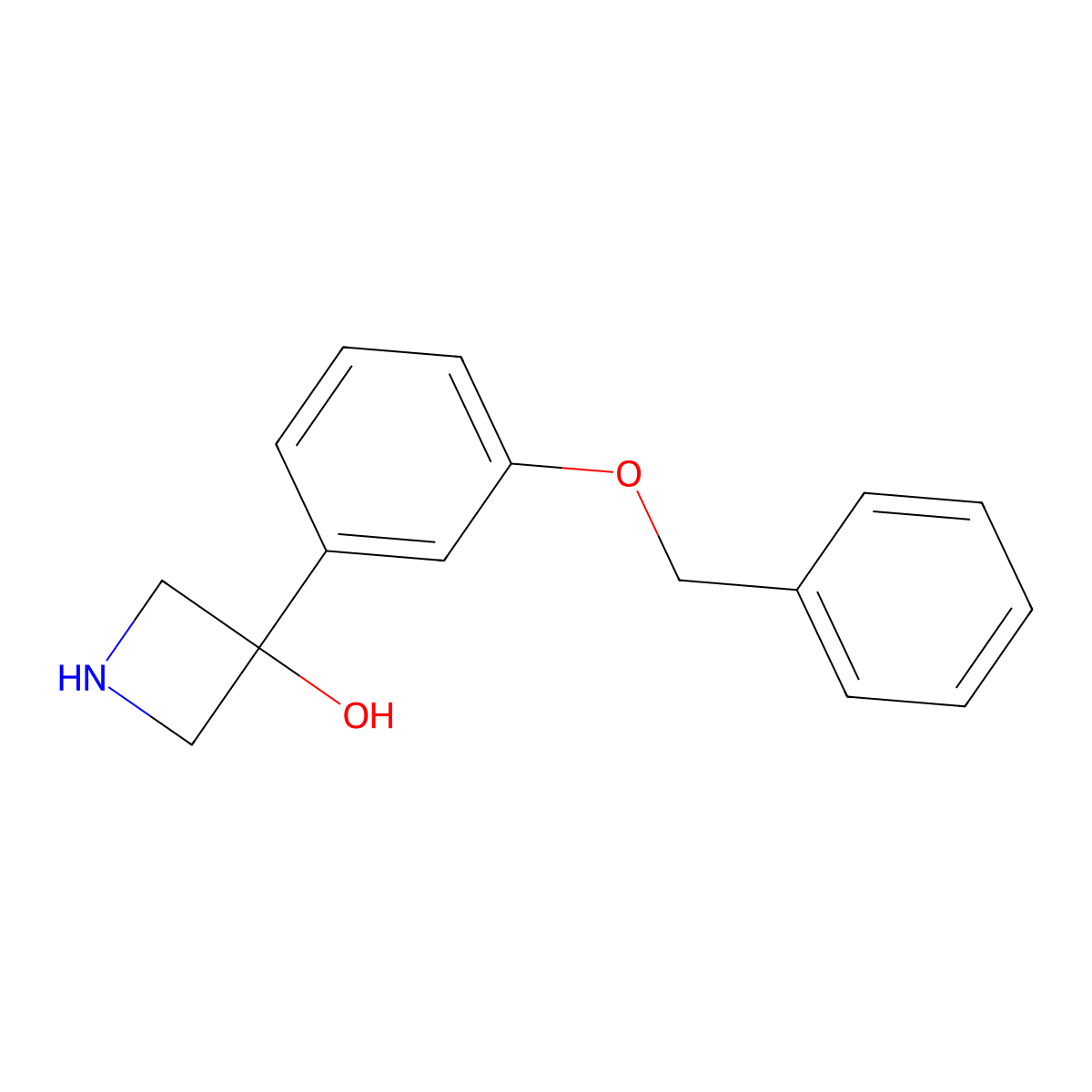 3-[3-(Benzyloxy)phenyl]azetidin-3-ol molecular structure, CAS 2228563-37-7