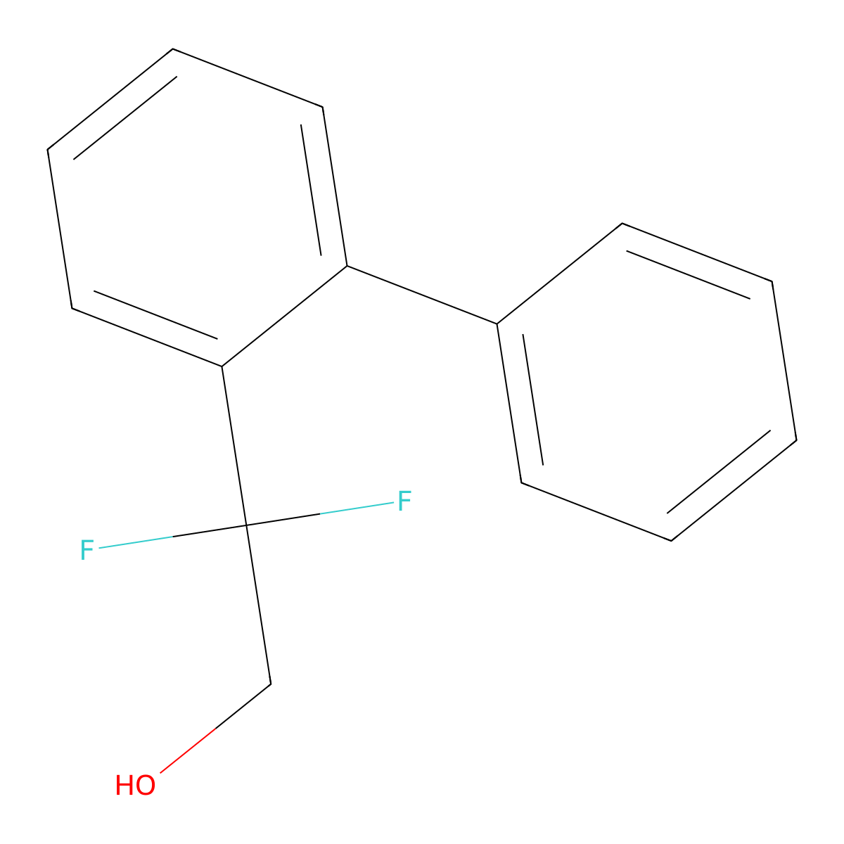 2,2-Difluoro-2-(2-phenylphenyl)ethan-1-ol molecular structure, CAS 2228564-54-1