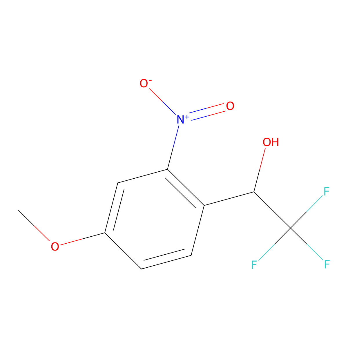 2,2,2-Trifluoro-1-(4-methoxy-2-nitrophenyl)ethan-1-ol molecular structure, CAS 2228565-35-1