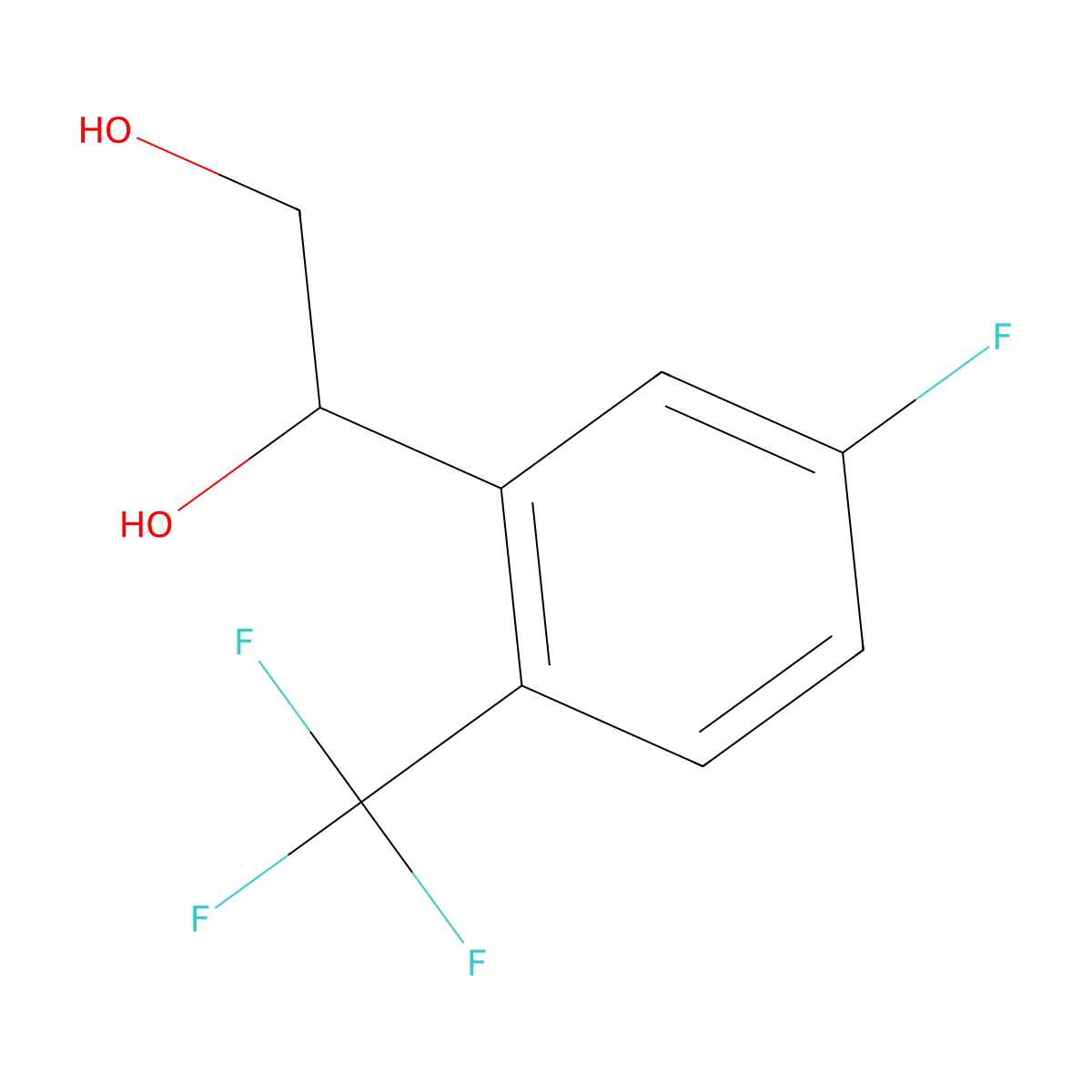 1-[5-Fluoro-2-(trifluoromethyl)phenyl]ethane-1,2-diol molecular structure, CAS 2228565-84-0