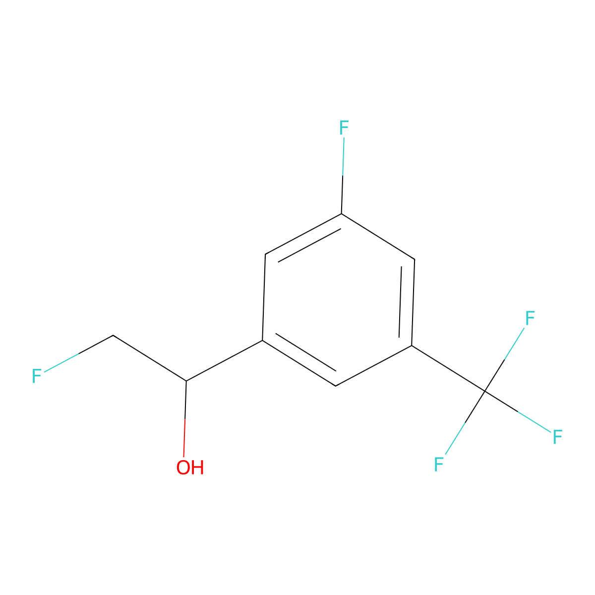 2-Fluoro-1-[3-fluoro-5-(trifluoromethyl)phenyl]ethan-1-ol molecular structure, CAS 2228565-91-9