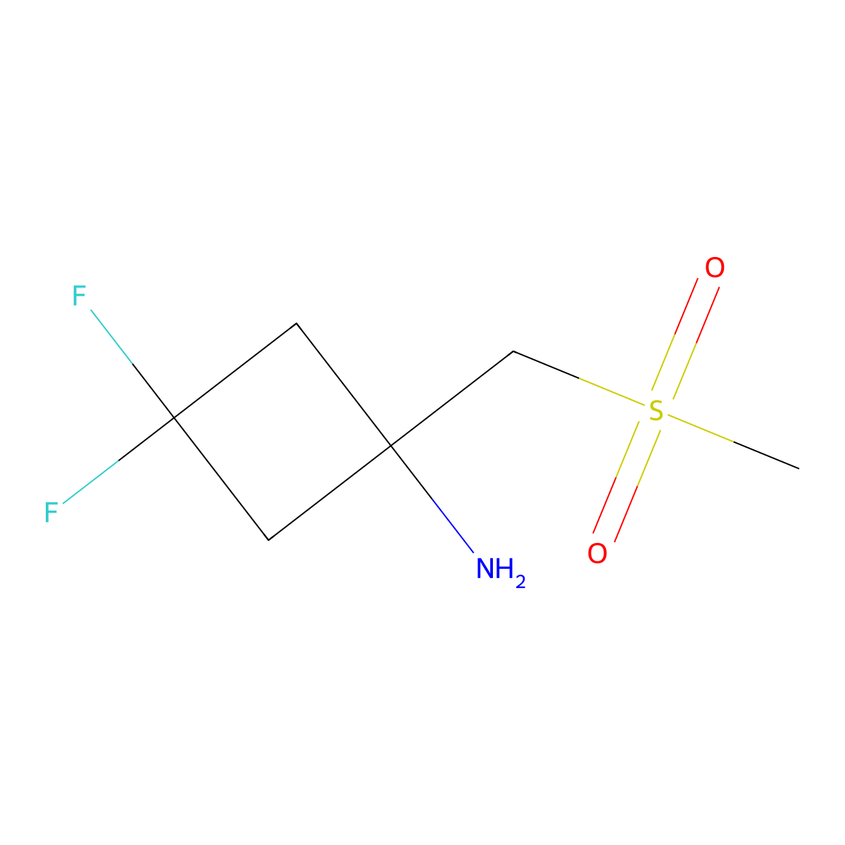 3,3-Difluoro-1-(methanesulfonylmethyl)cyclobutan-1-amine molecular structure, CAS 2228566-37-6