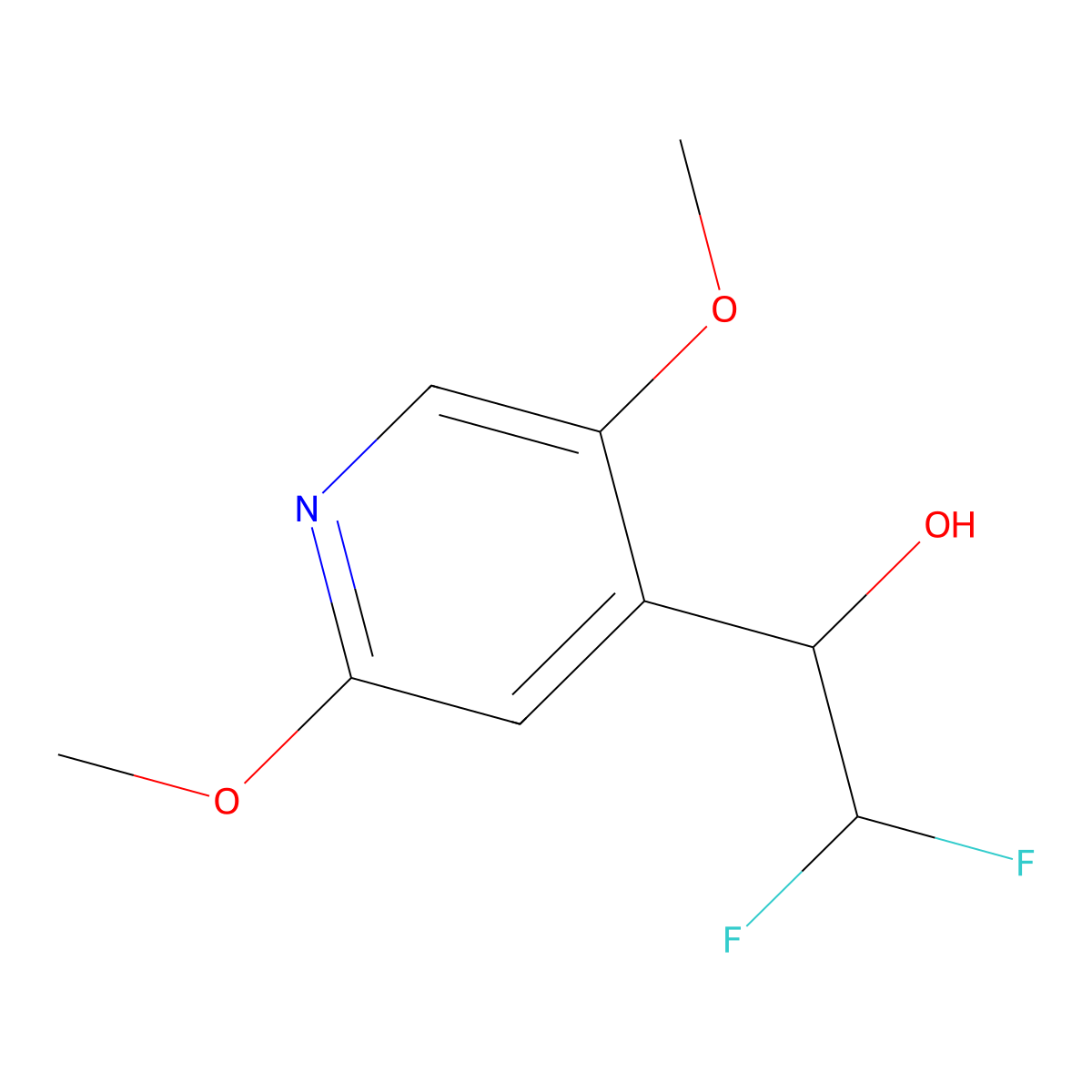 1-(2,5-Dimethoxypyridin-4-yl)-2,2-difluoroethan-1-ol molecular structure, CAS 2228567-43-7