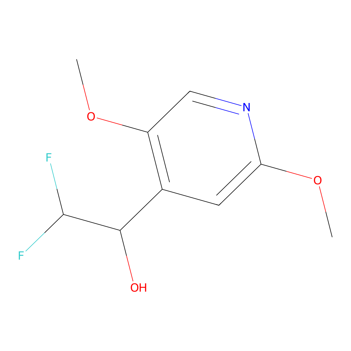 1-(2,5-Dimethoxypyridin-4-yl)-2,2-difluoroethan-1-ol molecular structure, CAS 2228567-43-7