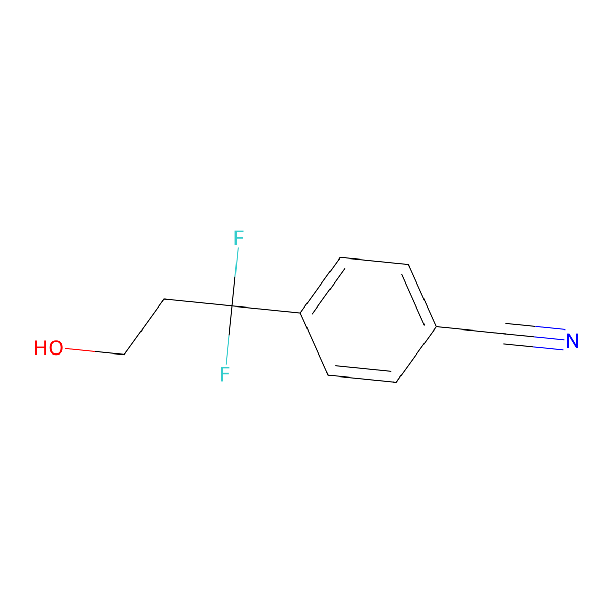 4-(1,1-Difluoro-3-hydroxypropyl)benzonitrile molecular structure, CAS 2228568-35-0
