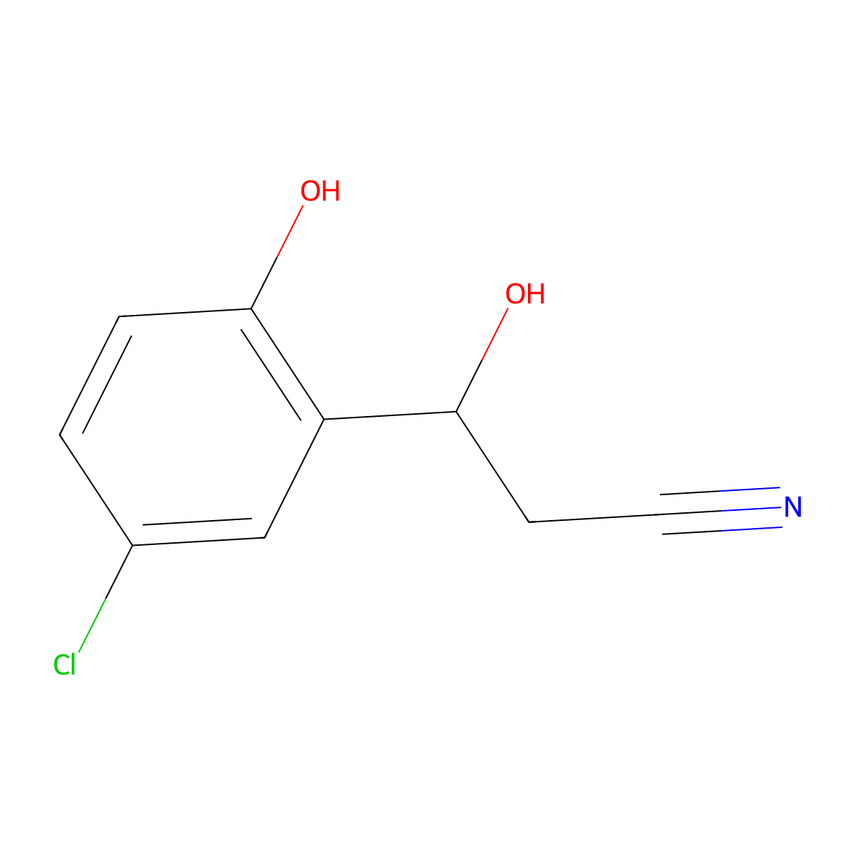 3-(5-Chloro-2-hydroxyphenyl)-3-hydroxypropanenitrile molecular structure, CAS 2228568-38-3