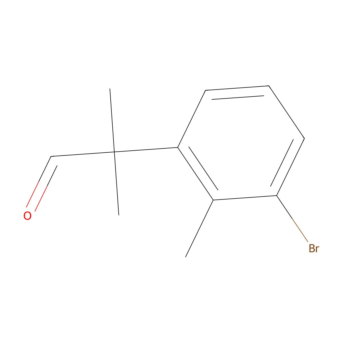 2-(3-Bromo-2-methylphenyl)-2-methylpropanal molecular structure, CAS 2228569-42-2