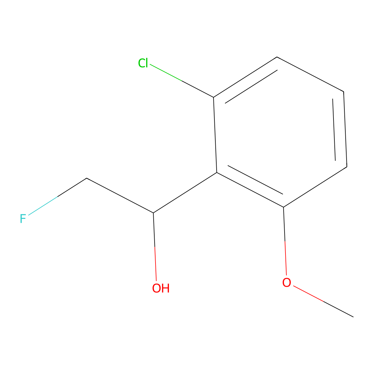 1-(2-Chloro-6-methoxyphenyl)-2-fluoroethan-1-ol molecular structure, CAS 2228569-64-8