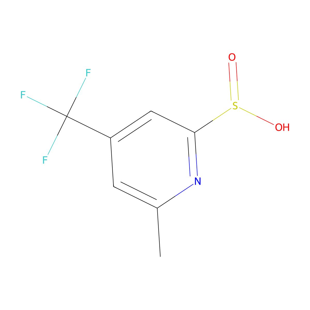 6-Methyl-4-(trifluoromethyl)pyridine-2-sulfinic acid molecular structure, CAS 2228570-88-3