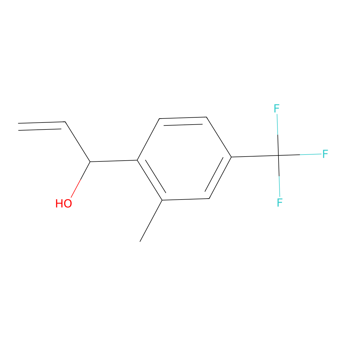1-[2-Methyl-4-(trifluoromethyl)phenyl]prop-2-en-1-ol molecular structure, CAS 2228571-42-2