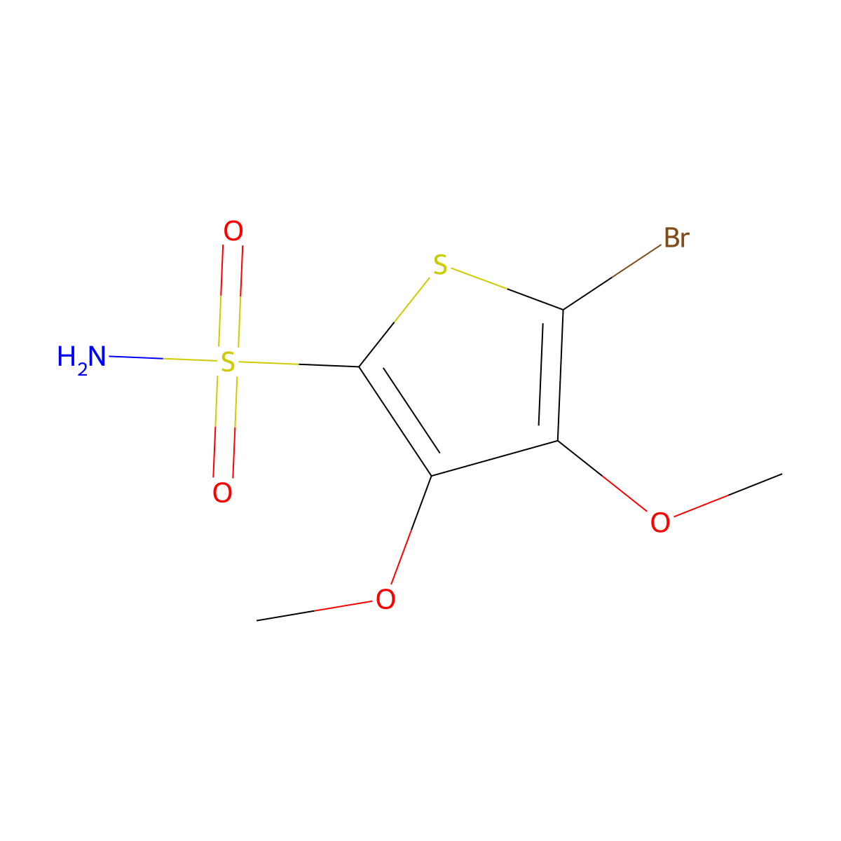 5-Bromo-3,4-dimethoxythiophene-2-sulfonamide molecular structure, CAS 2228571-43-3