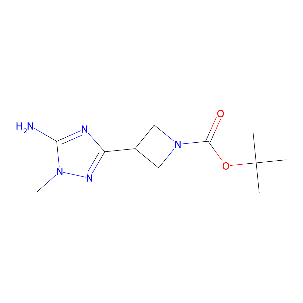 tert-Butyl 3-(5-amino-1-methyl-1H-1,2,4-triazol-3-yl)azetidine-1-carboxylate molecular structure, CAS 2228572-07-2