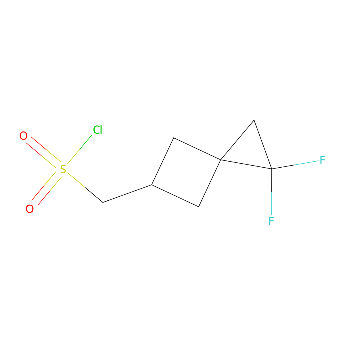 {1,1-Difluorospiro[2.3]hexan-5-yl}methanesulfonyl chloride molecular structure, CAS 2228573-44-0