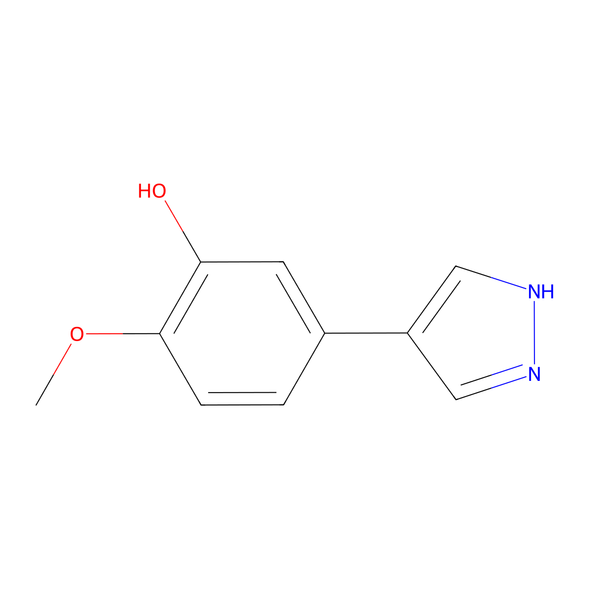 2-methoxy-5-(1H-pyrazol-4-yl)phenol molecular structure, CAS 2228573-97-3