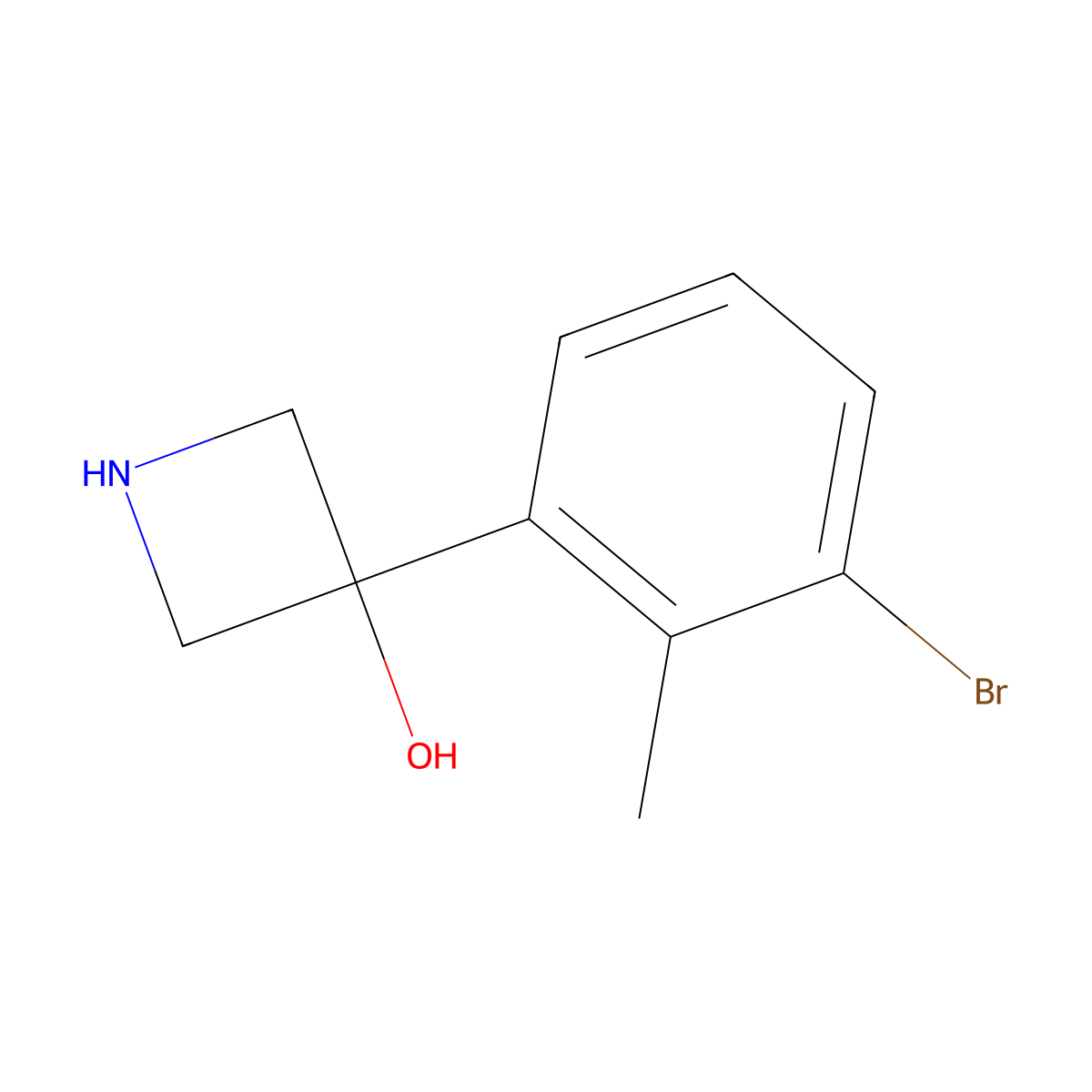 3-(3-Bromo-2-methylphenyl)azetidin-3-ol molecular structure, CAS 2228575-08-2