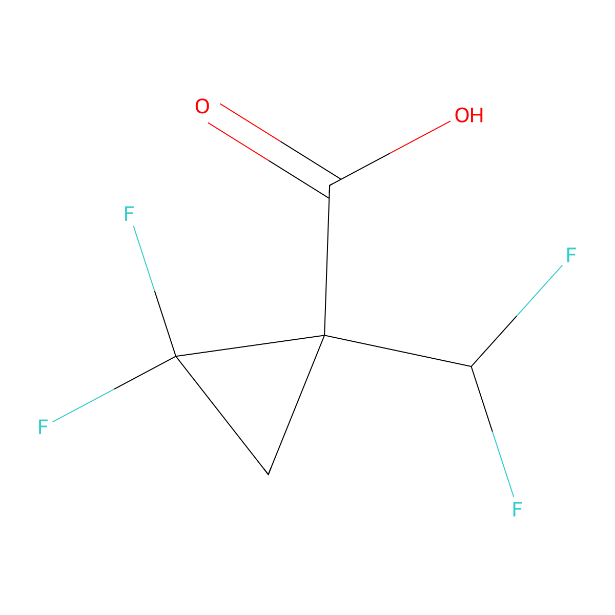 1-(Difluoromethyl)-2,2-difluorocyclopropane-1-carboxylic acid molecular structure, CAS 2228576-55-2