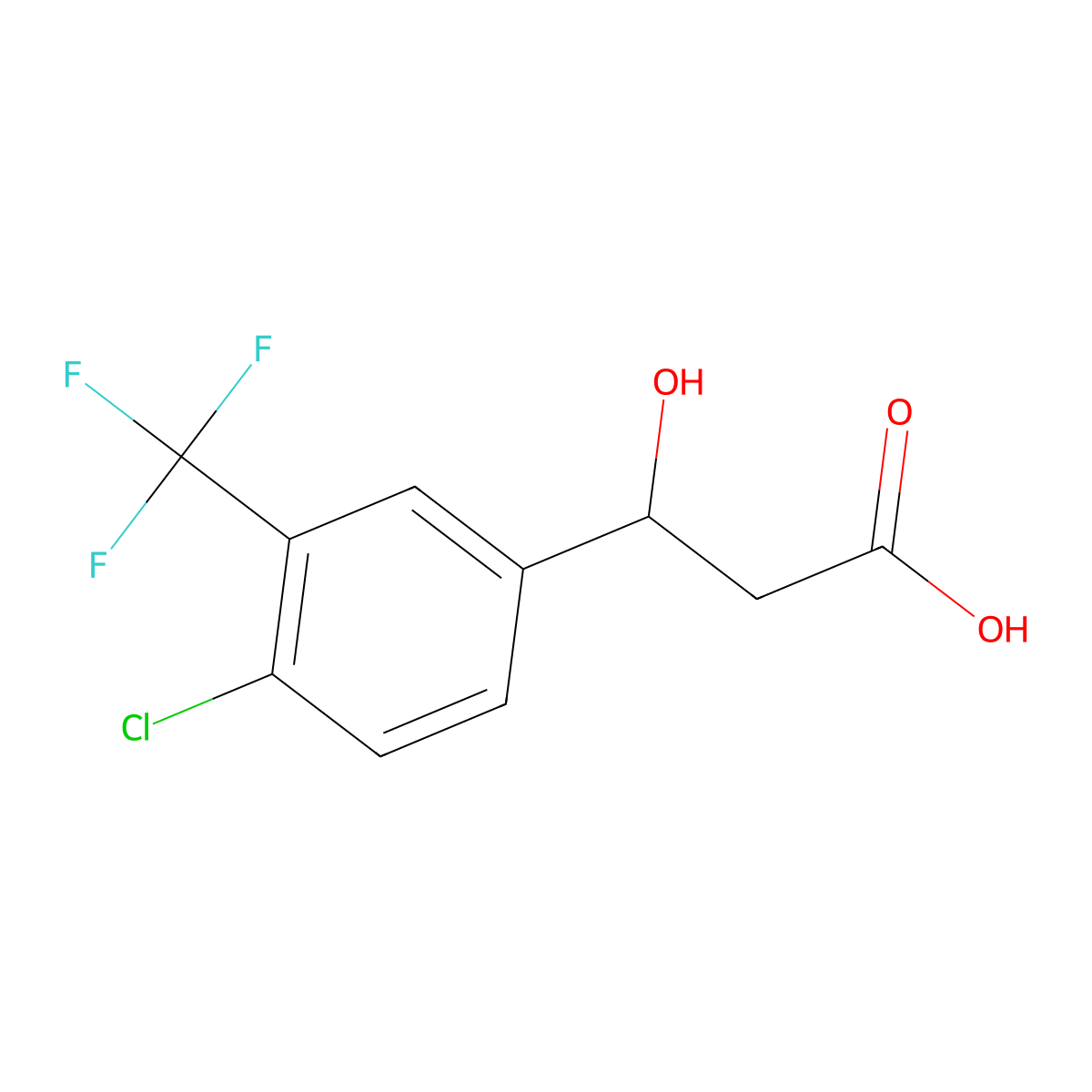 3-[4-Chloro-3-(trifluoromethyl)phenyl]-3-hydroxypropanoic acid molecular structure, CAS 2228576-70-1