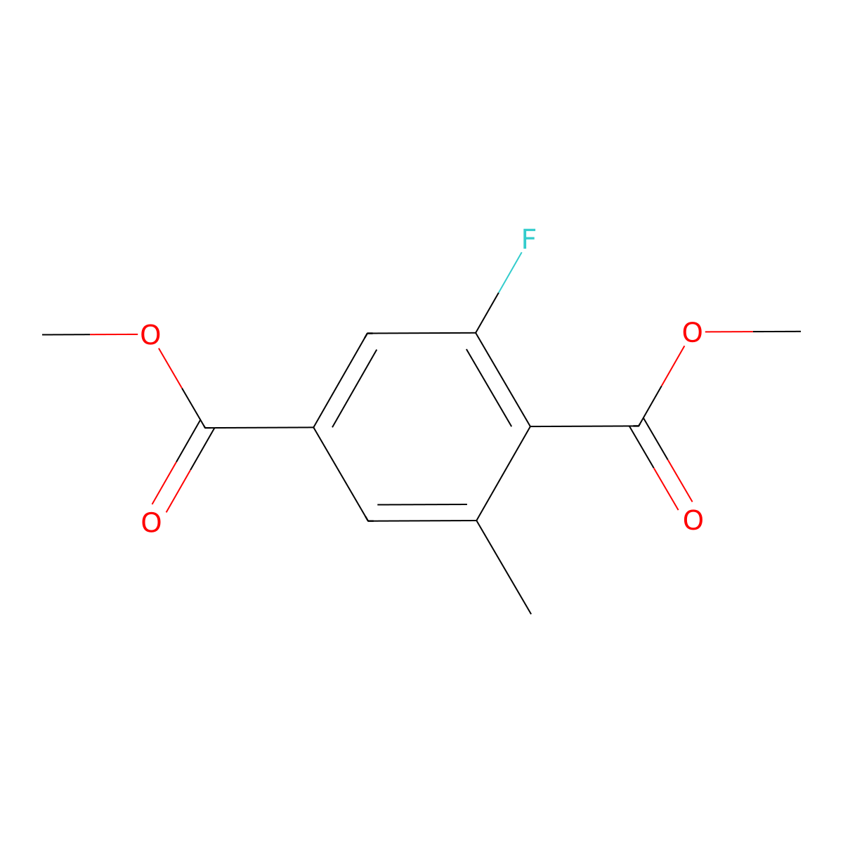 1,4-Dimethyl 2-fluoro-6-methylbenzene-1,4-dicarboxylate molecular structure, CAS 2228578-37-6