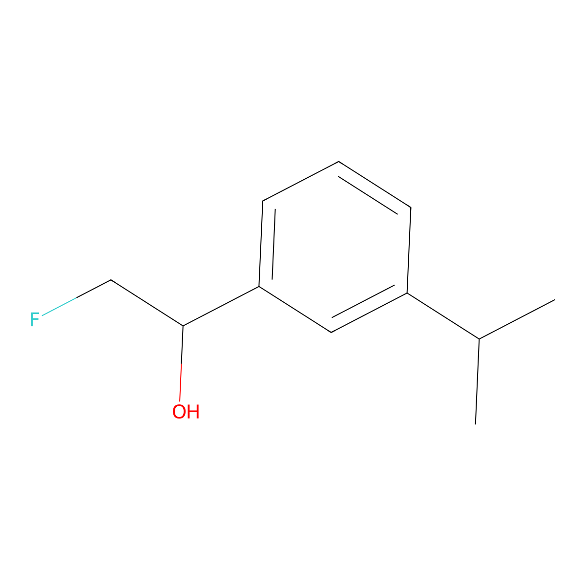 2-Fluoro-1-[3-(propan-2-yl)phenyl]ethan-1-ol molecular structure, CAS 2228581-25-5