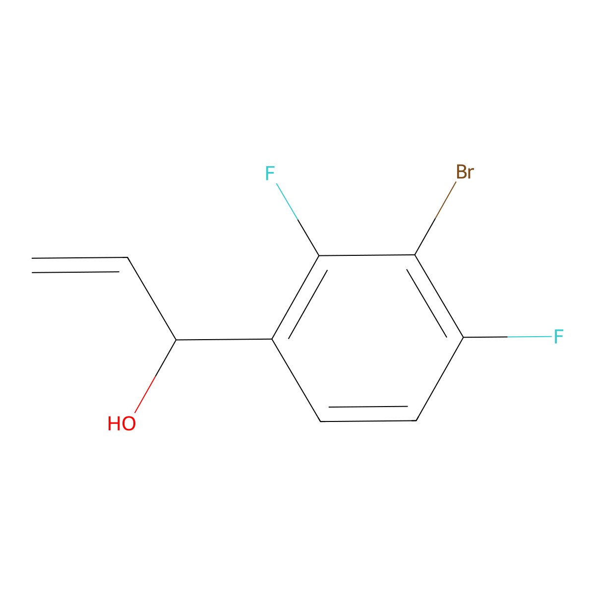 1-(3-Bromo-2,4-difluorophenyl)prop-2-en-1-ol molecular structure, CAS 2228581-90-4