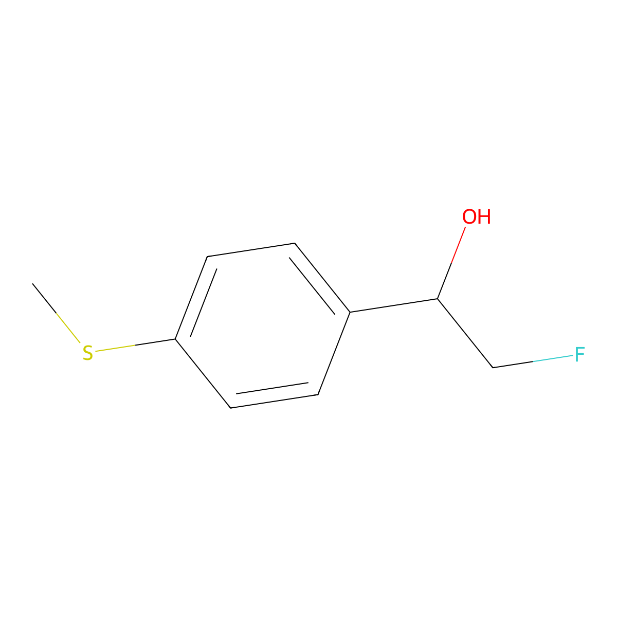 2-Fluoro-1-[4-(methylsulfanyl)phenyl]ethan-1-ol molecular structure, CAS 2228583-85-3