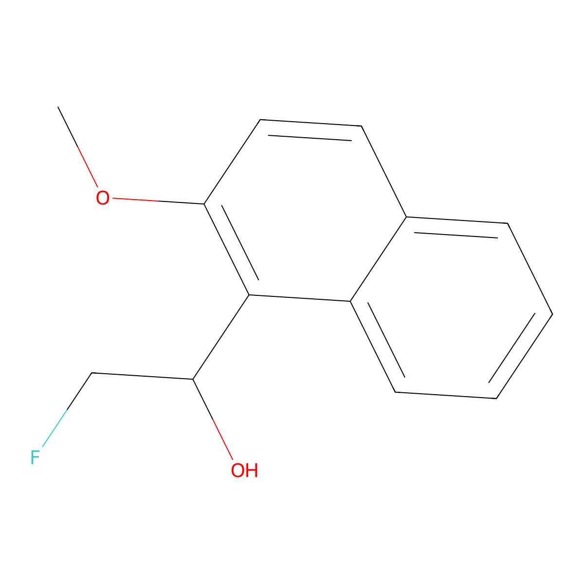 2-Fluoro-1-(2-methoxynaphthalen-1-yl)ethan-1-ol molecular structure, CAS 2228584-62-9