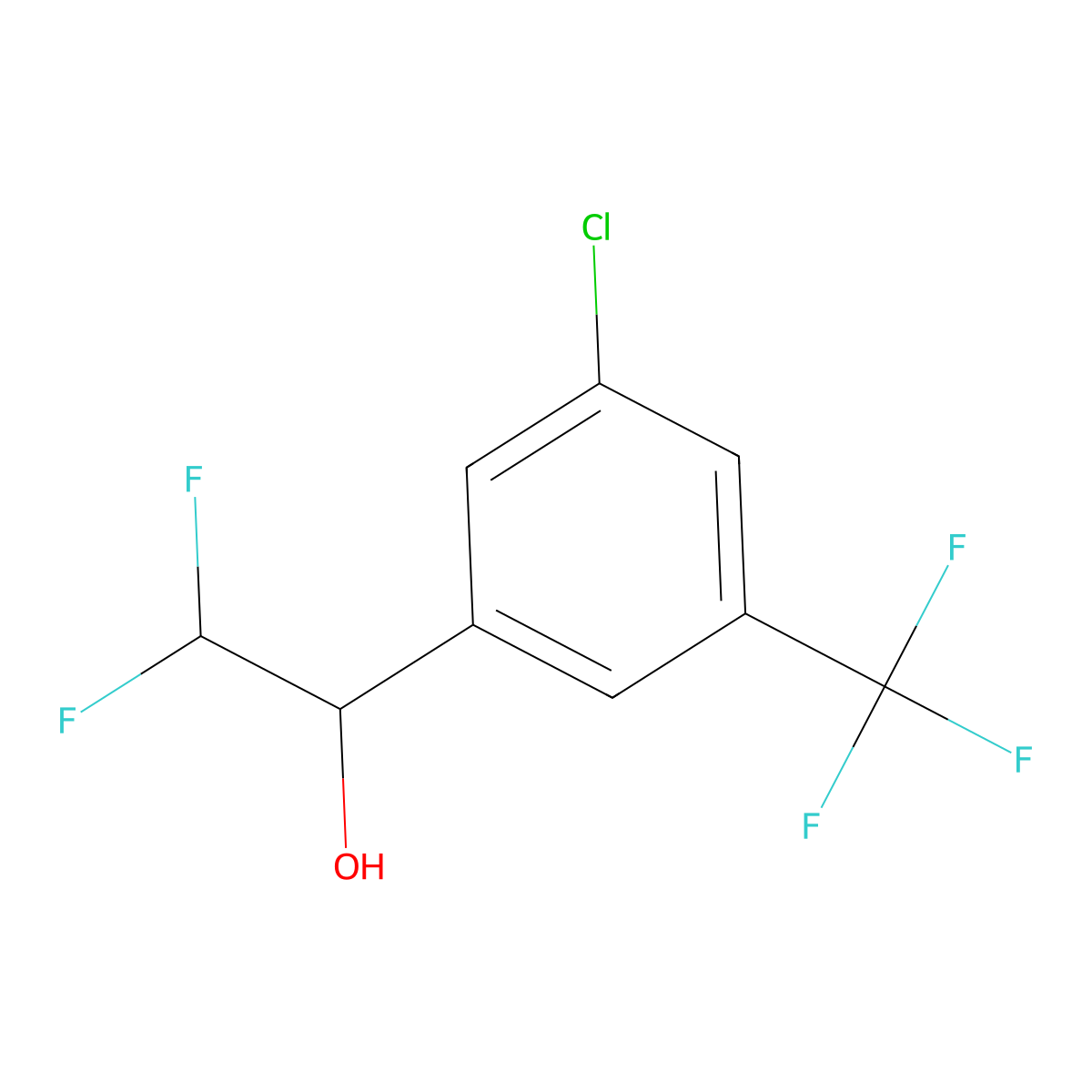 1-[3-Chloro-5-(trifluoromethyl)phenyl]-2,2-difluoroethan-1-ol molecular structure, CAS 2228586-35-2