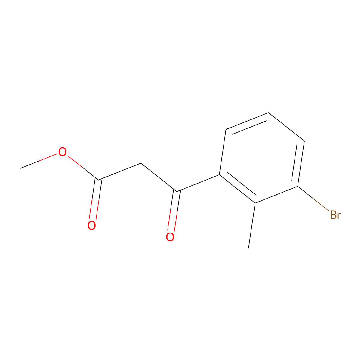 Methyl 3-(3-bromo-2-methylphenyl)-3-oxopropanoate molecular structure, CAS 2228586-71-6
