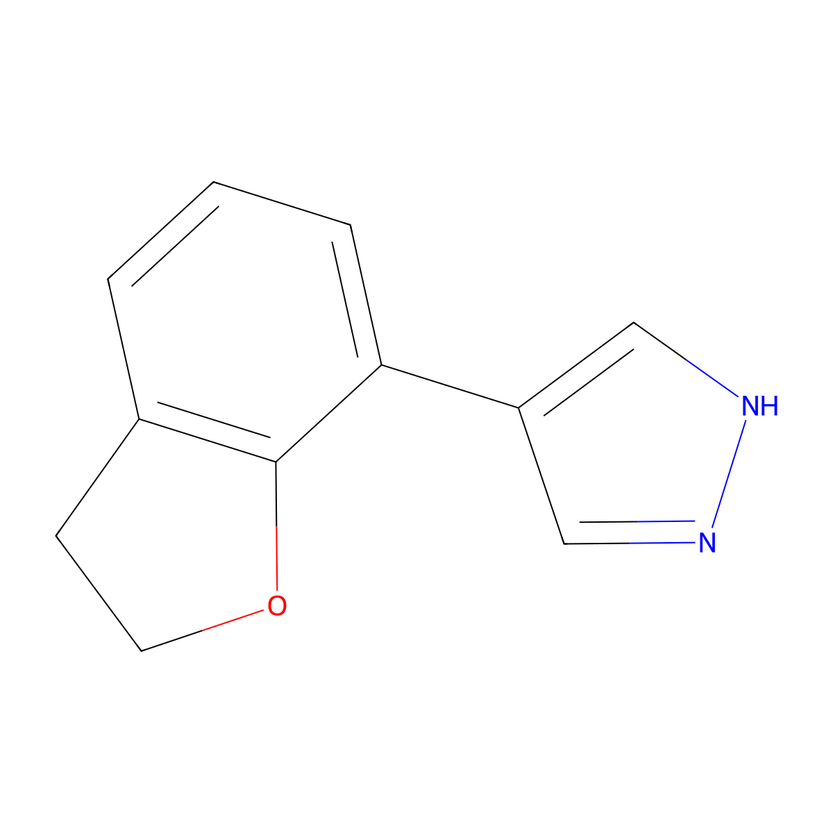 4-(2,3-dihydro-1-benzofuran-7-yl)-1H-pyrazole molecular structure, CAS 2228590-65-4
