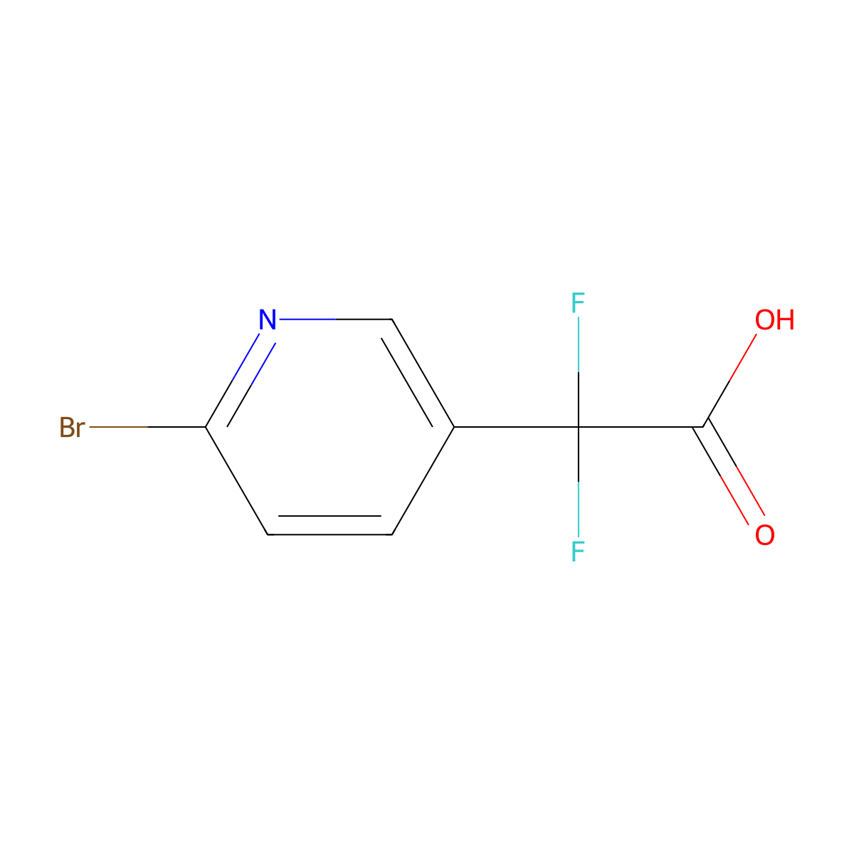 2-(6-Bromopyridin-3-yl)-2,2-difluoroacetic acid molecular structure, CAS 2228592-04-7