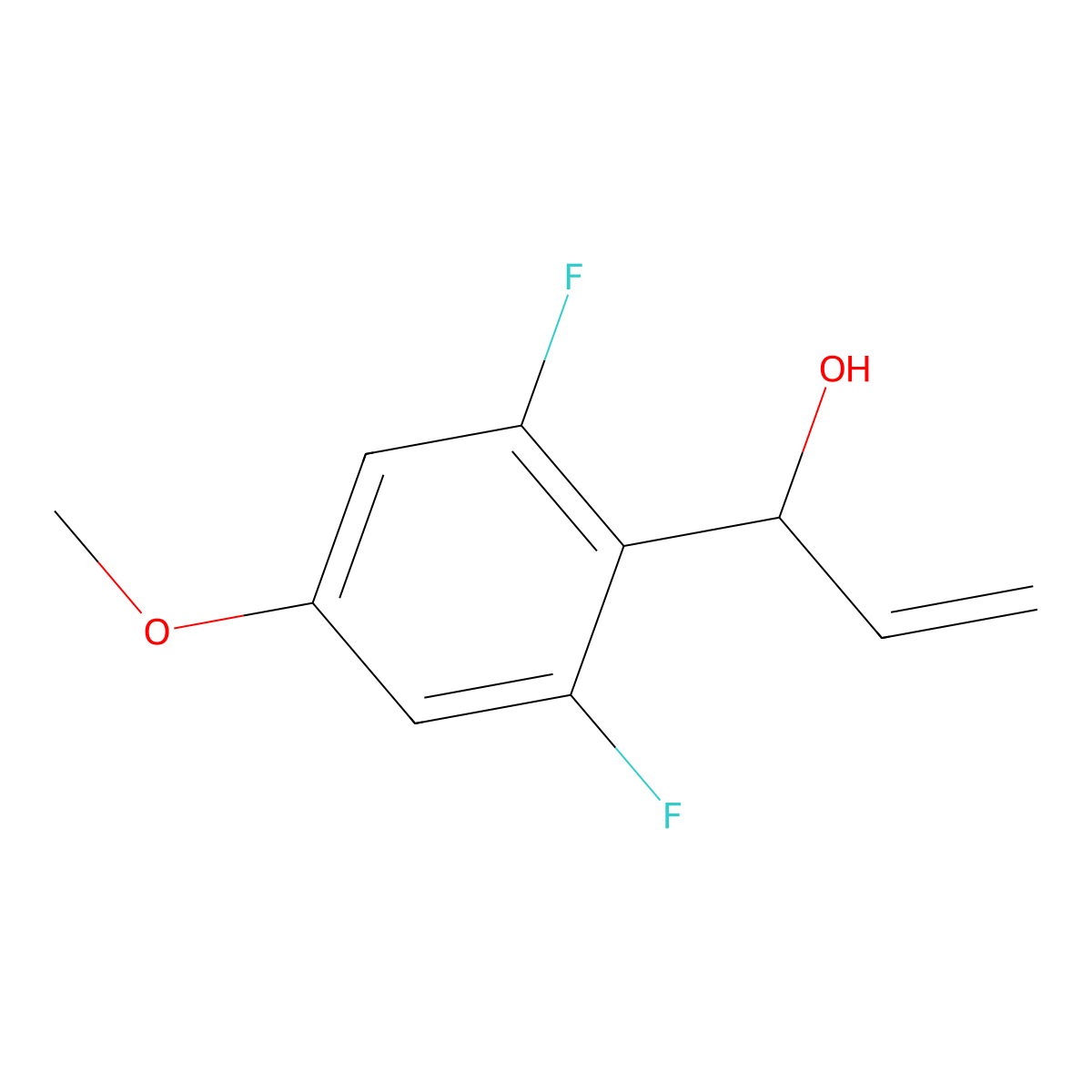 1-(2,6-Difluoro-4-methoxyphenyl)prop-2-en-1-ol molecular structure, CAS 2228592-05-8