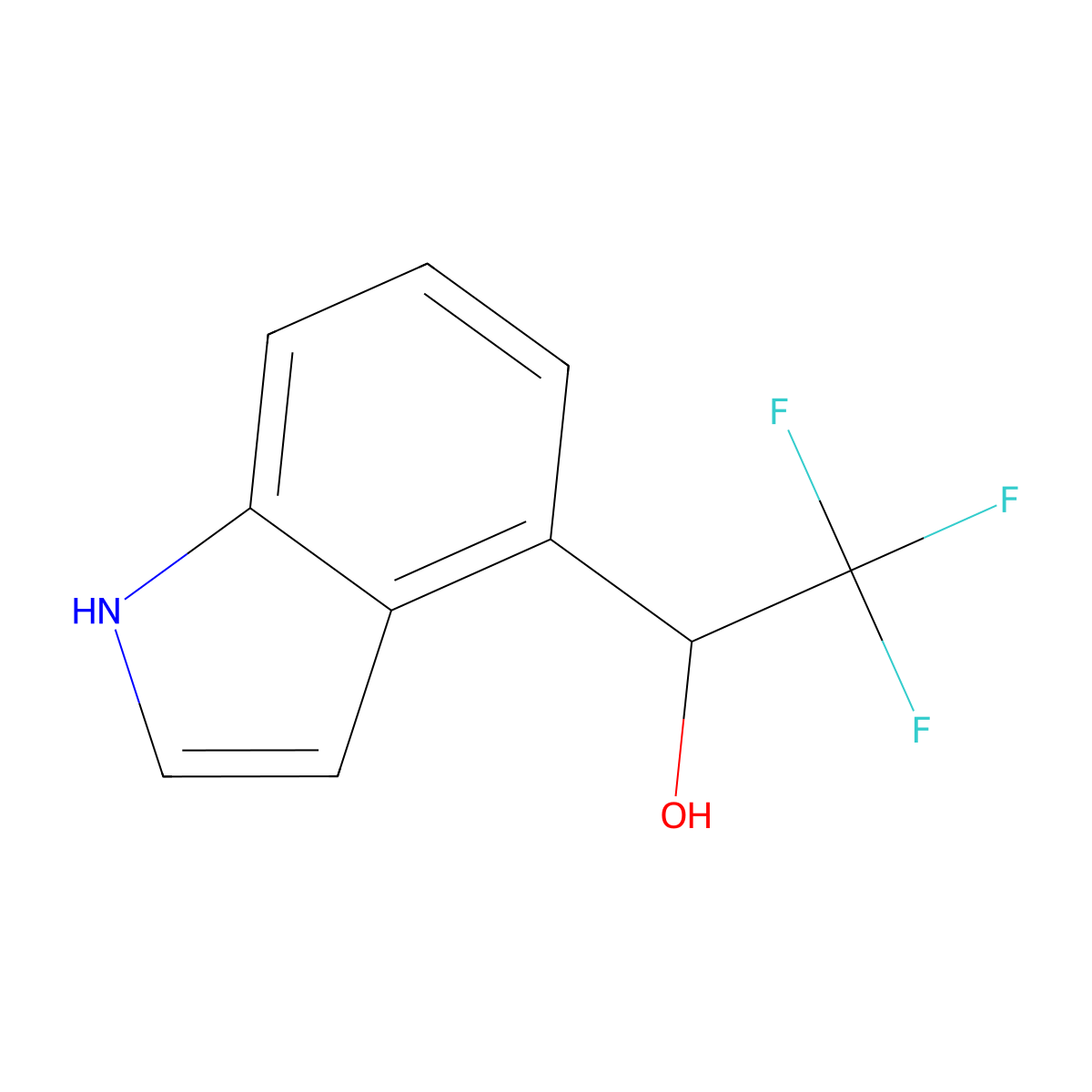 2,2,2-trifluoro-1-(1H-indol-4-yl)ethan-1-ol molecular structure, CAS 2228592-97-8
