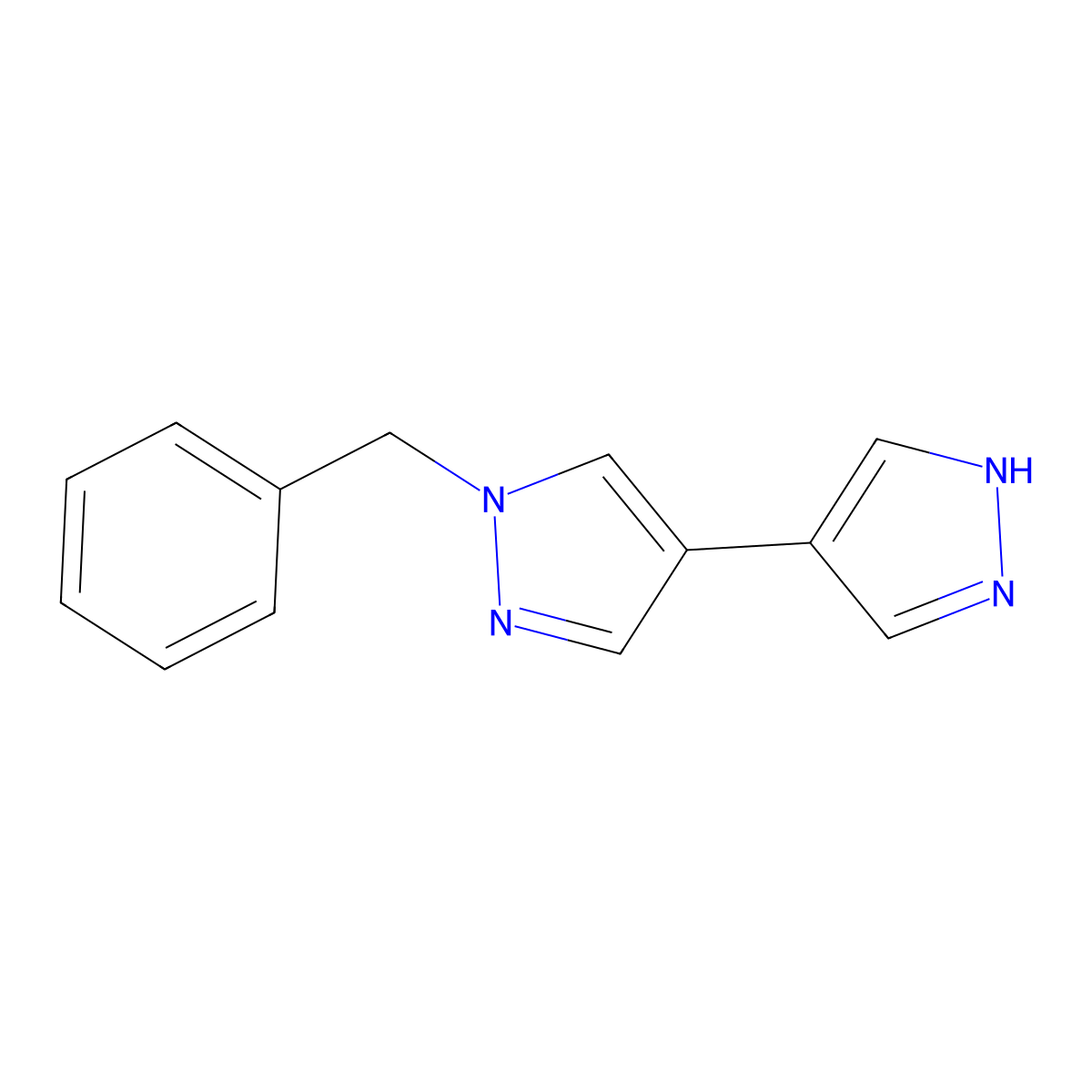 1-benzyl-4-(1H-pyrazol-4-yl)-1H-pyrazole molecular structure, CAS 2228594-86-1