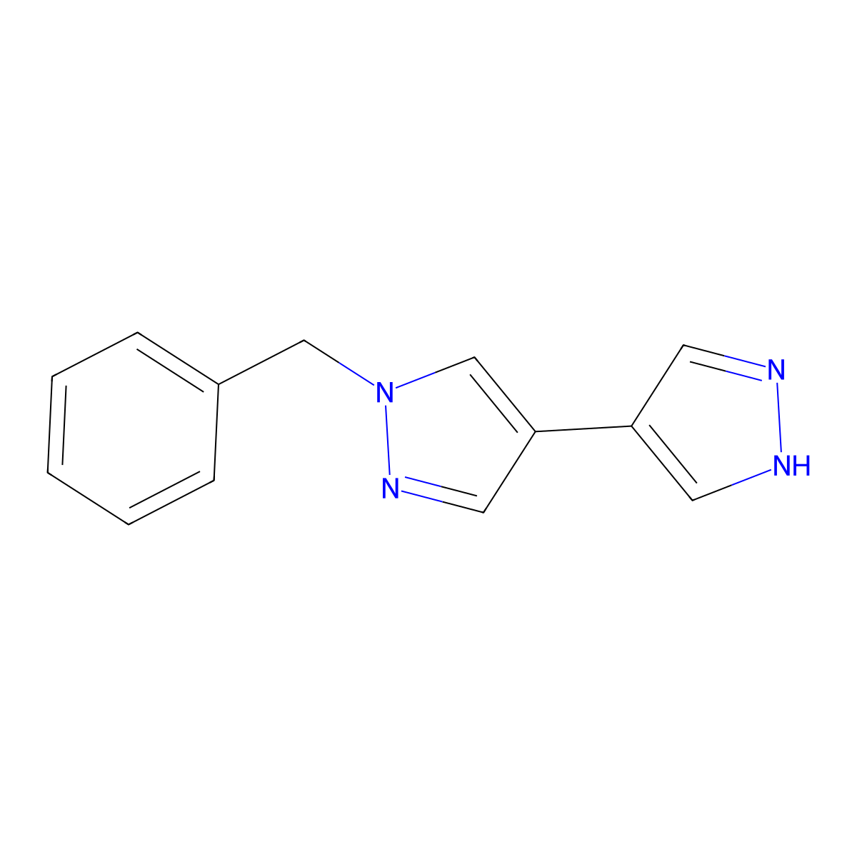 1-benzyl-4-(1H-pyrazol-4-yl)-1H-pyrazole molecular structure, CAS 2228594-86-1