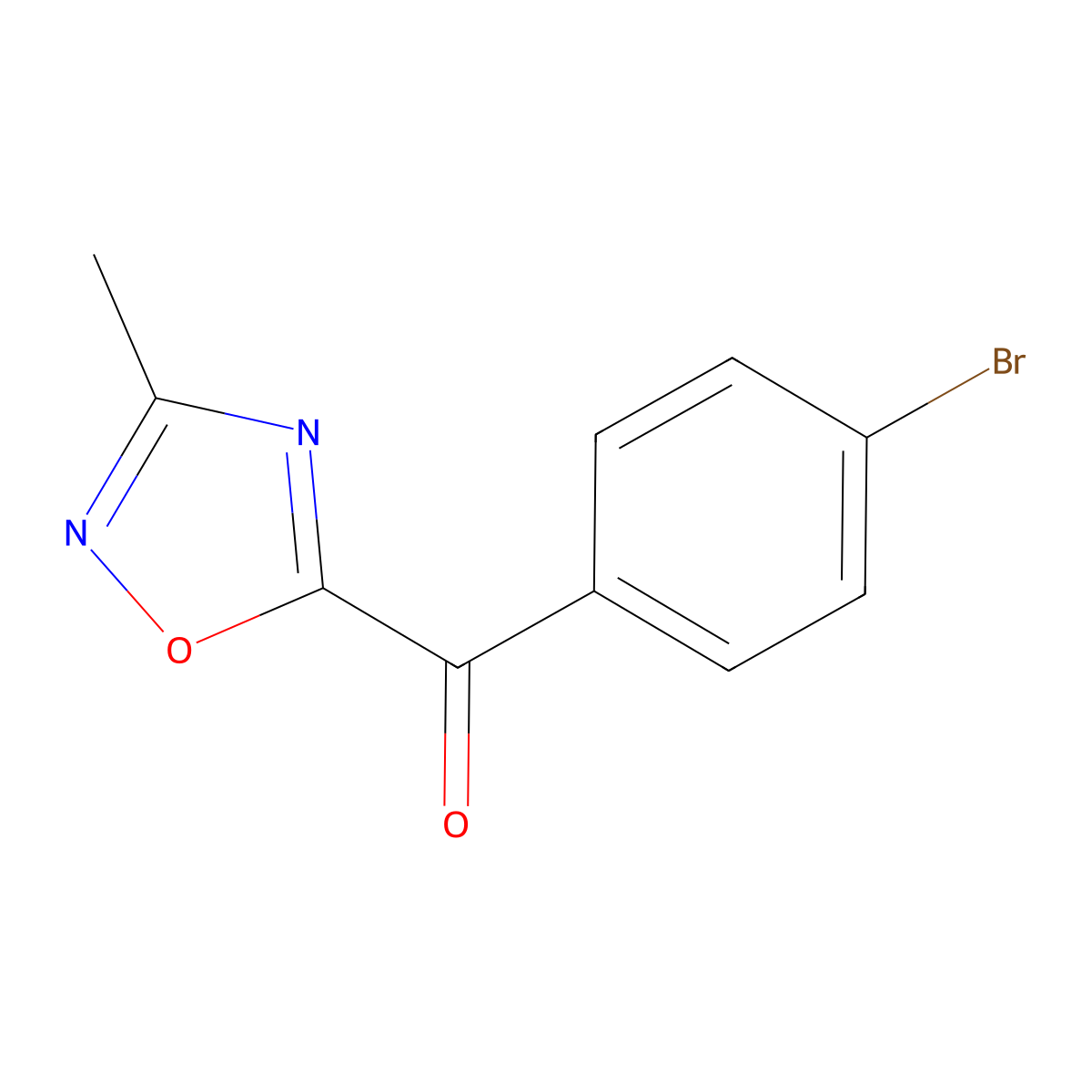 5-(4-Bromobenzoyl)-3-methyl-1,2,4-oxadiazole molecular structure, CAS 2228597-44-0