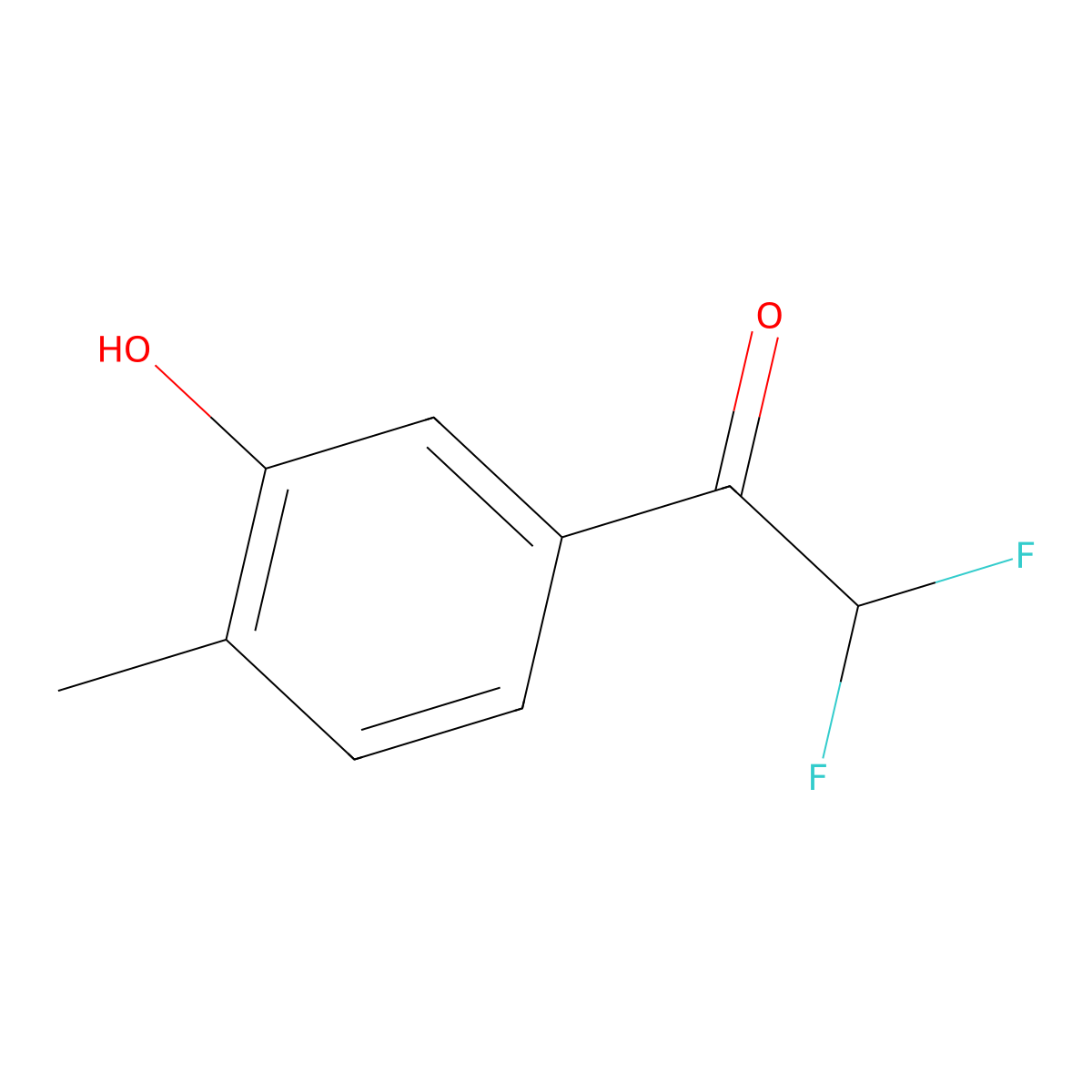 2,2-Difluoro-1-(3-hydroxy-4-methylphenyl)ethan-1-one molecular structure, CAS 2228597-50-8