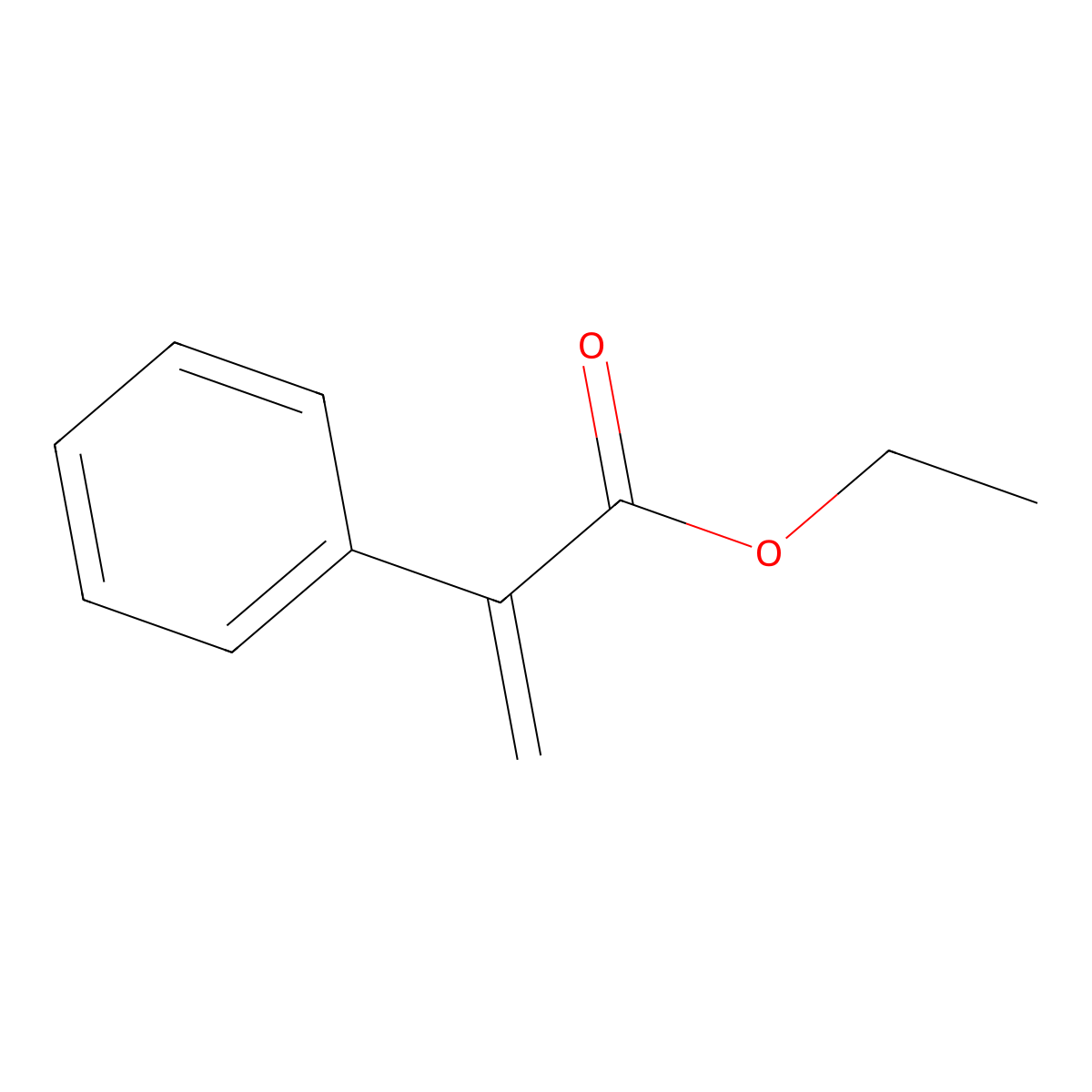 Ethyl 2-phenylacrylate molecular structure, CAS 22286-82-4
