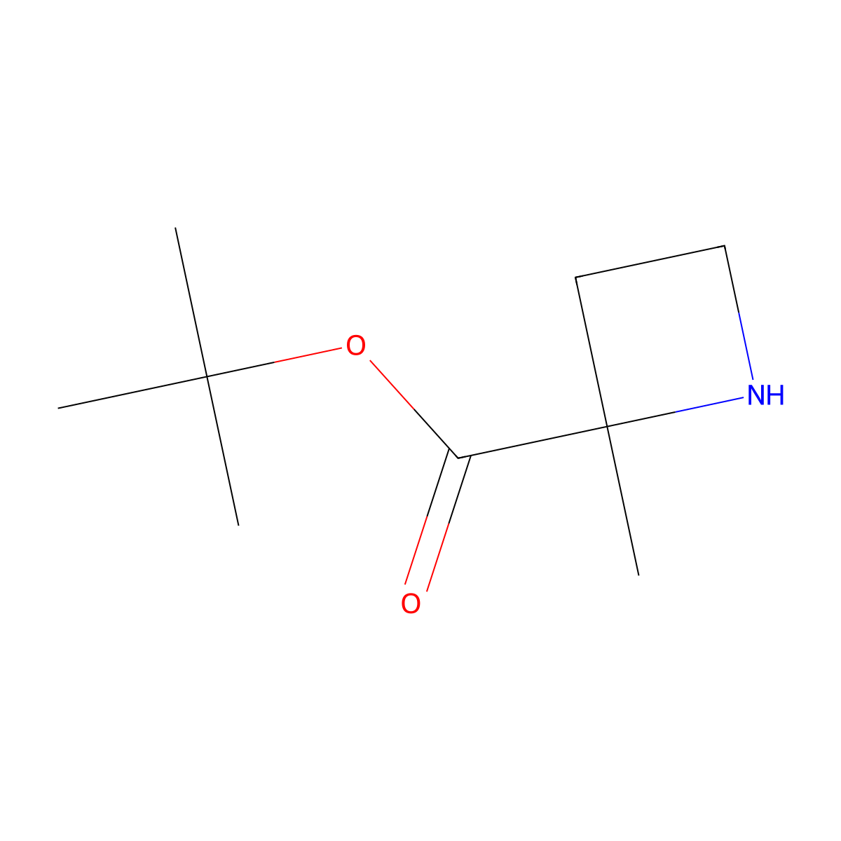 Tert-butyl 2-methylazetidine-2-carboxylate molecular structure, CAS 2228604-49-5