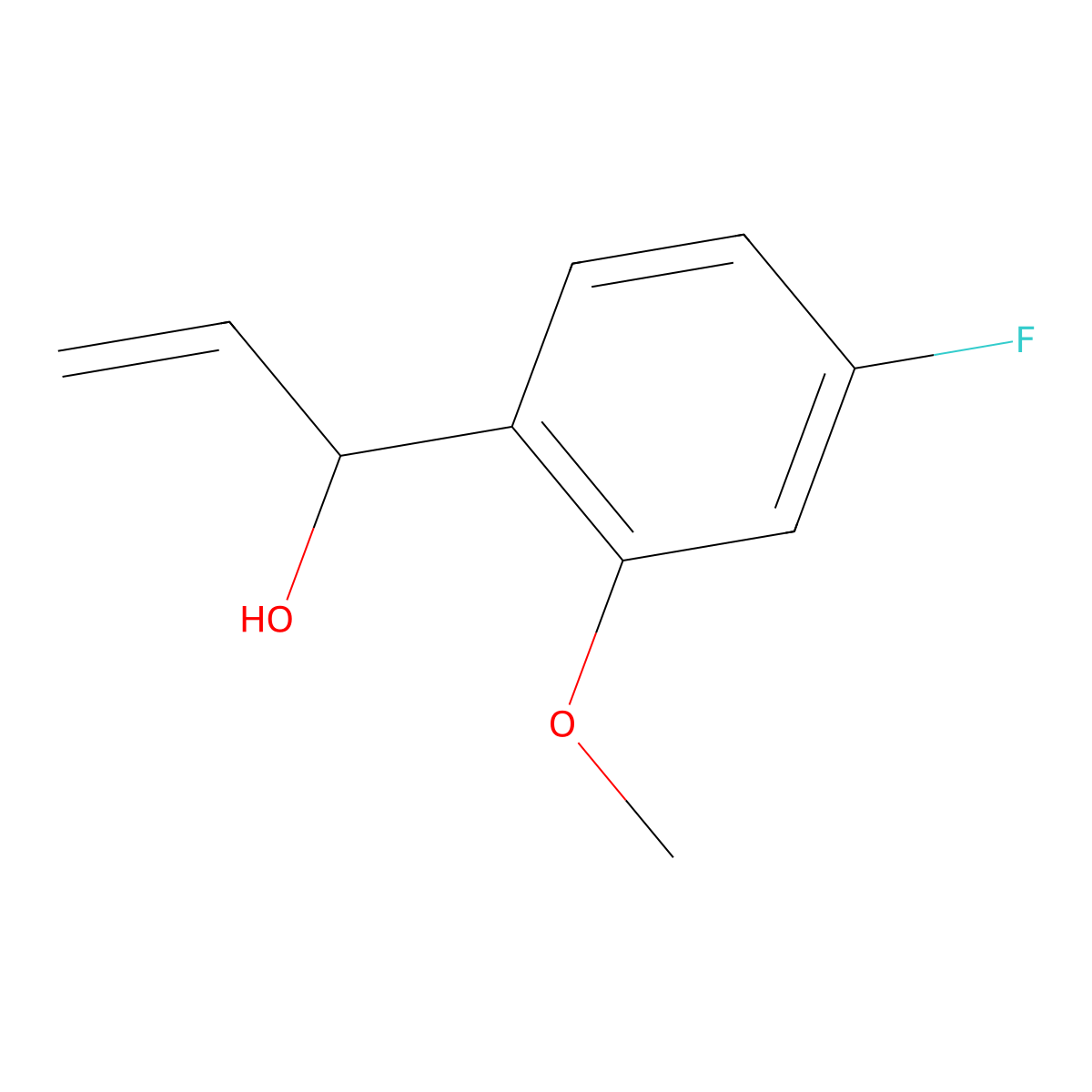 1-(4-Fluoro-2-methoxyphenyl)prop-2-en-1-ol molecular structure, CAS 2228606-60-6