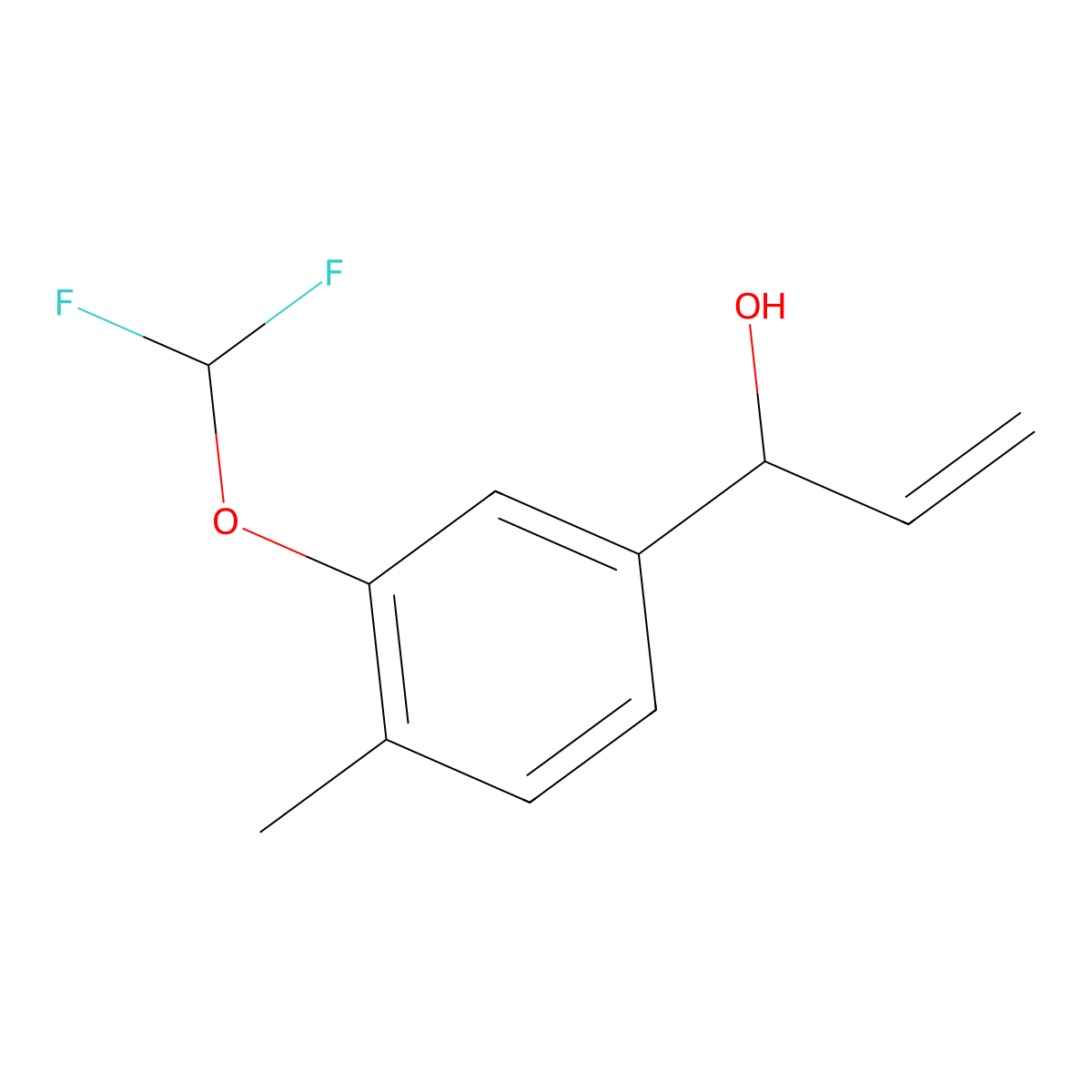 1-[3-(Difluoromethoxy)-4-methylphenyl]prop-2-en-1-ol molecular structure, CAS 2228607-66-5
