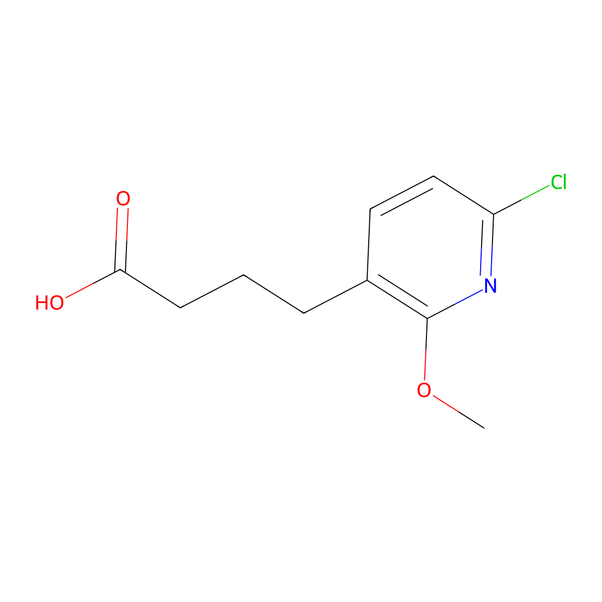 4-(6-Chloro-2-methoxypyridin-3-yl)butanoic acid molecular structure, CAS 2228608-70-4