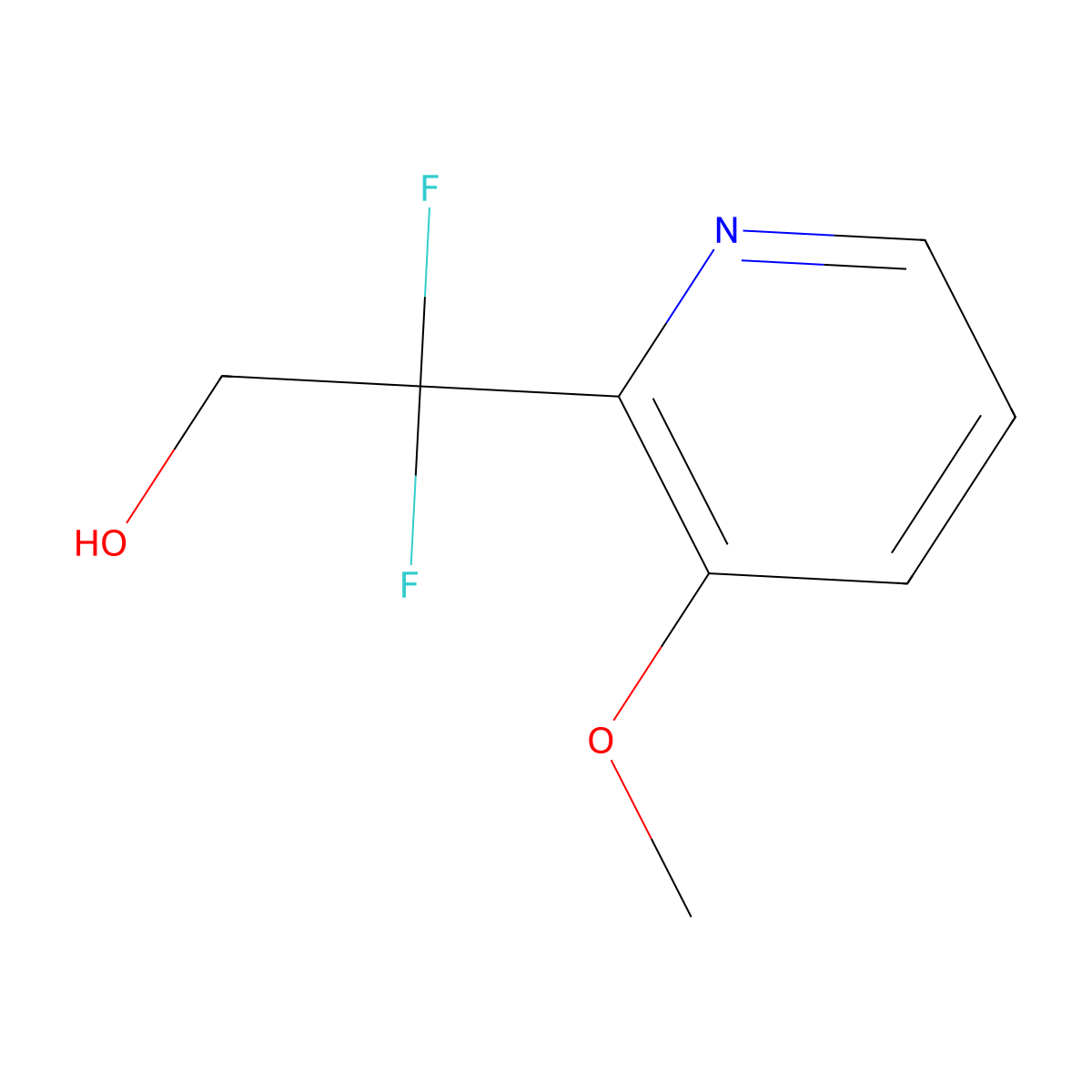 2,2-Difluoro-2-(3-methoxypyridin-2-yl)ethan-1-ol molecular structure, CAS 2228608-88-4
