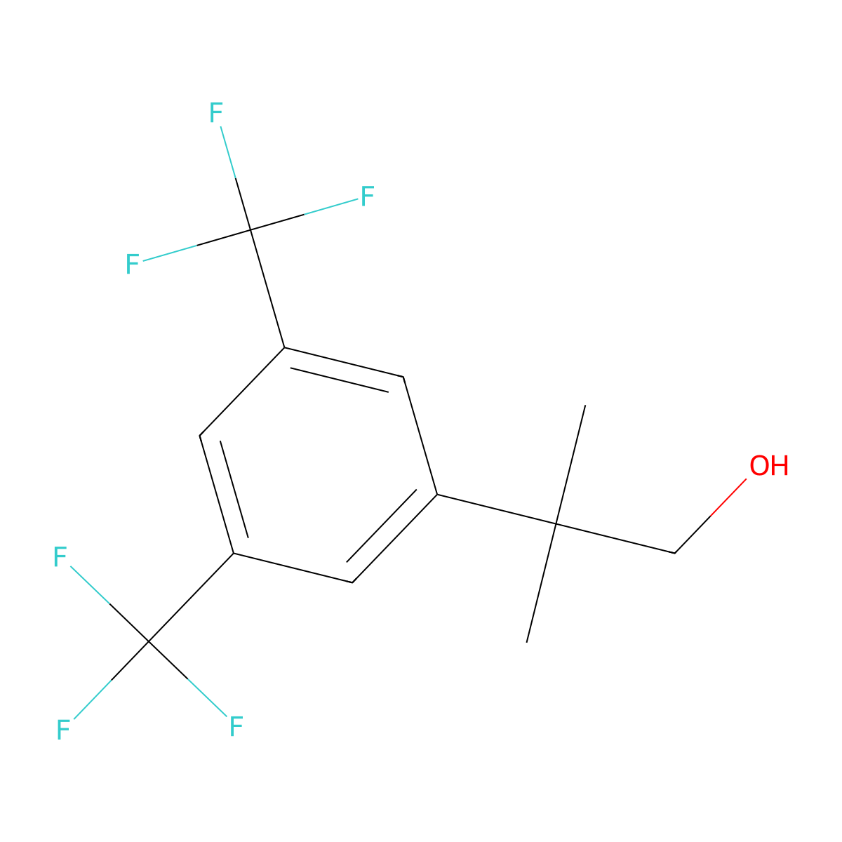 2-[3,5-Bis(trifluoromethyl)phenyl]-2-methylpropan-1-ol molecular structure, CAS 2228608-93-1