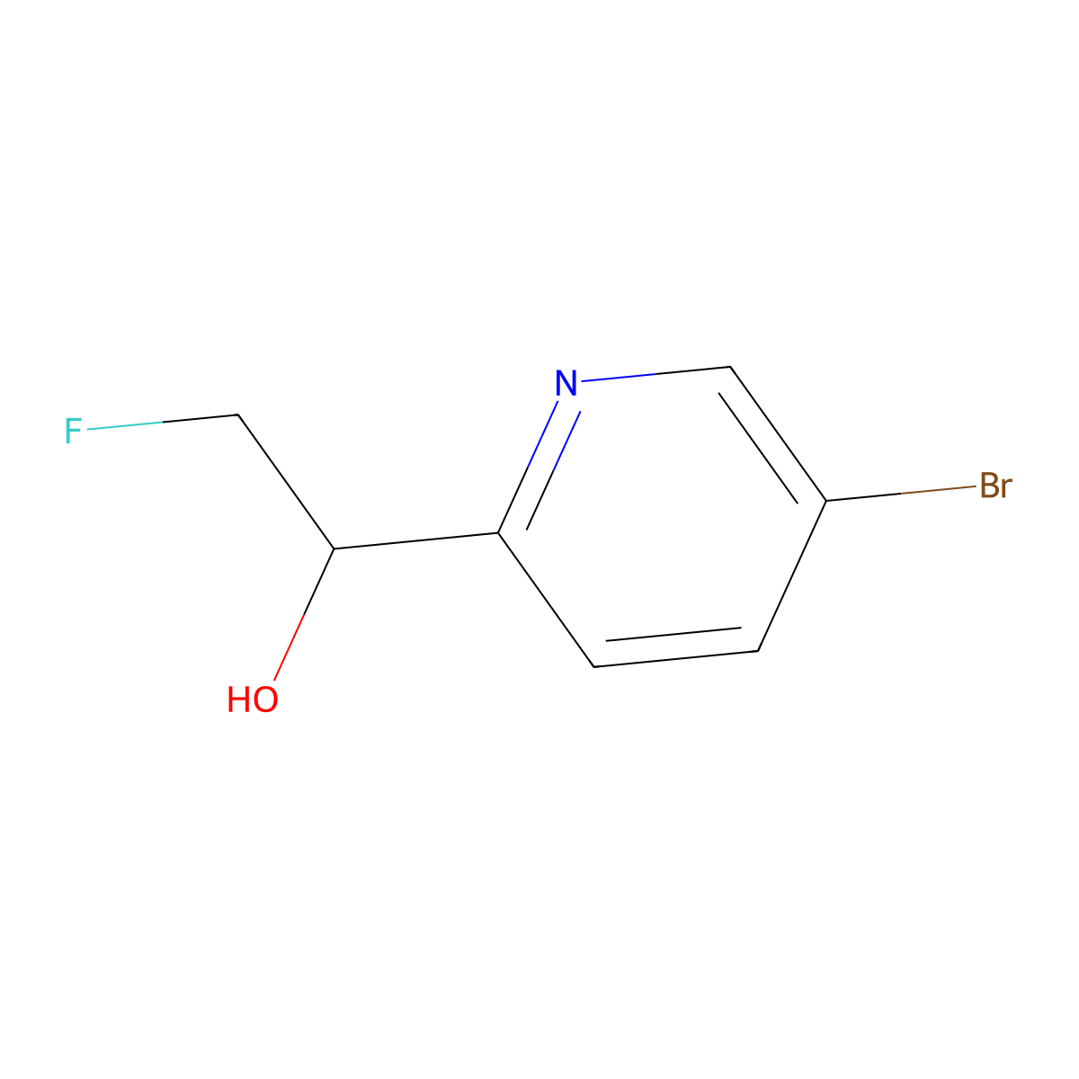 1-(5-Bromopyridin-2-yl)-2-fluoroethan-1-ol molecular structure, CAS 2228610-15-7