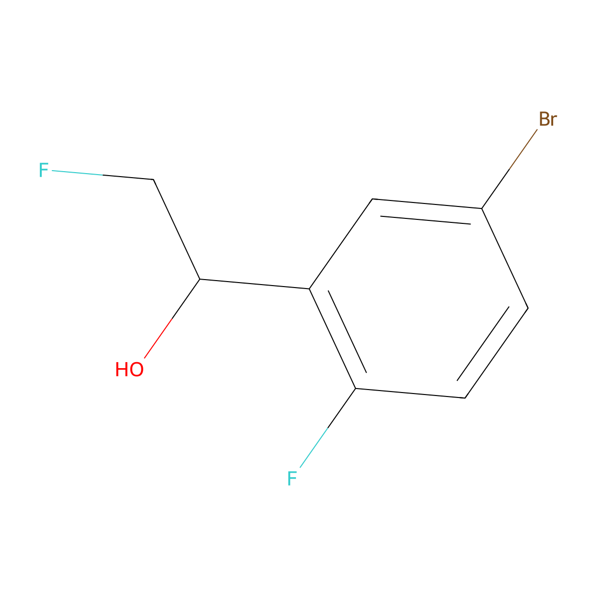 1-(5-Bromo-2-fluorophenyl)-2-fluoroethan-1-ol molecular structure, CAS 2228610-41-9