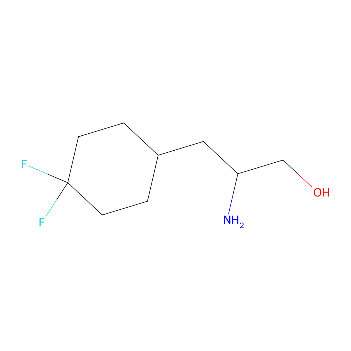 2-Amino-3-(4,4-difluorocyclohexyl)propan-1-ol molecular structure, CAS 2228610-78-2