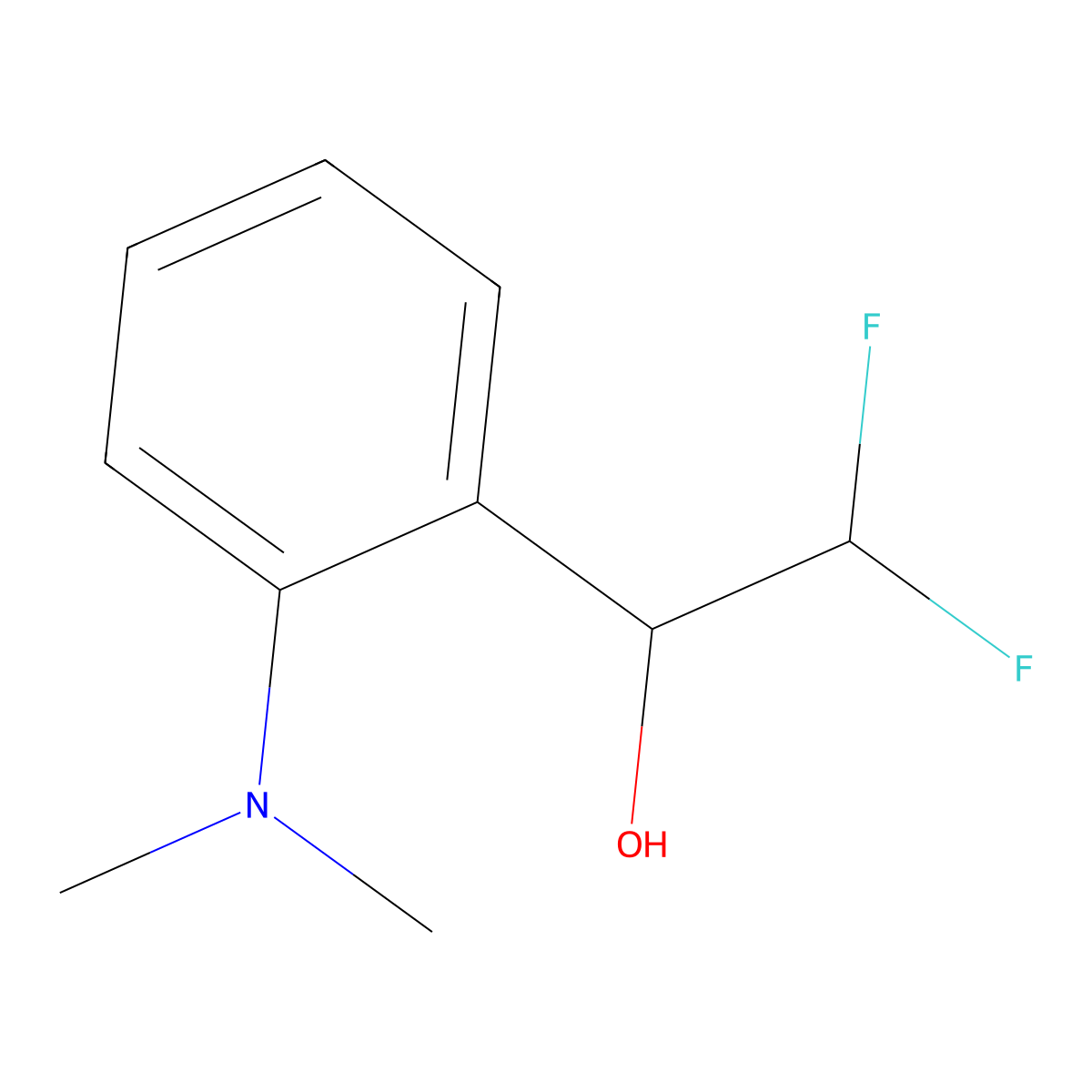 1-[2-(Dimethylamino)phenyl]-2,2-difluoroethan-1-ol molecular structure, CAS 2228611-29-6
